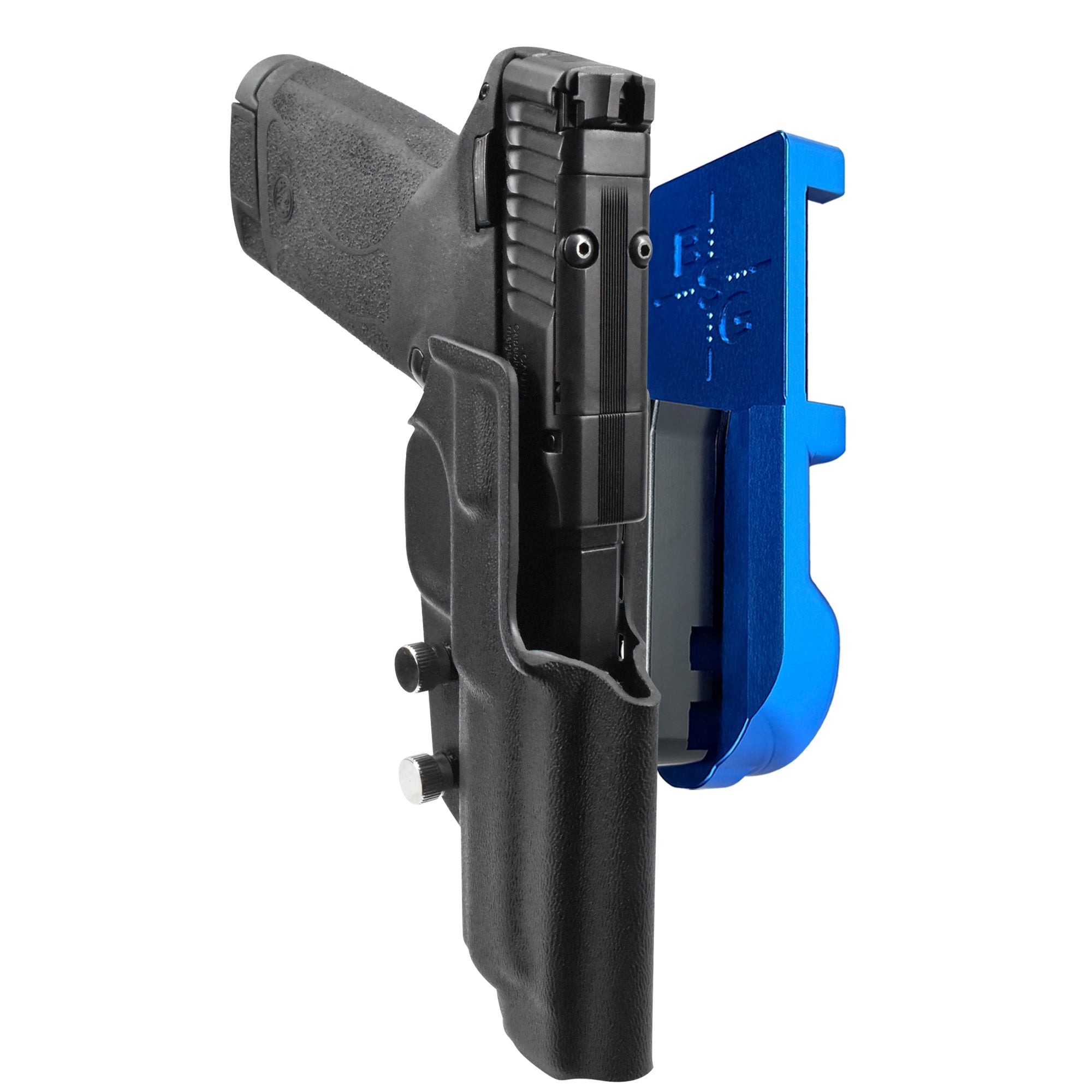 S&W M&P22 Magnum IPSC/USPA Quick Mount Holster with Blue Belt Attachment, Black Holster Shell