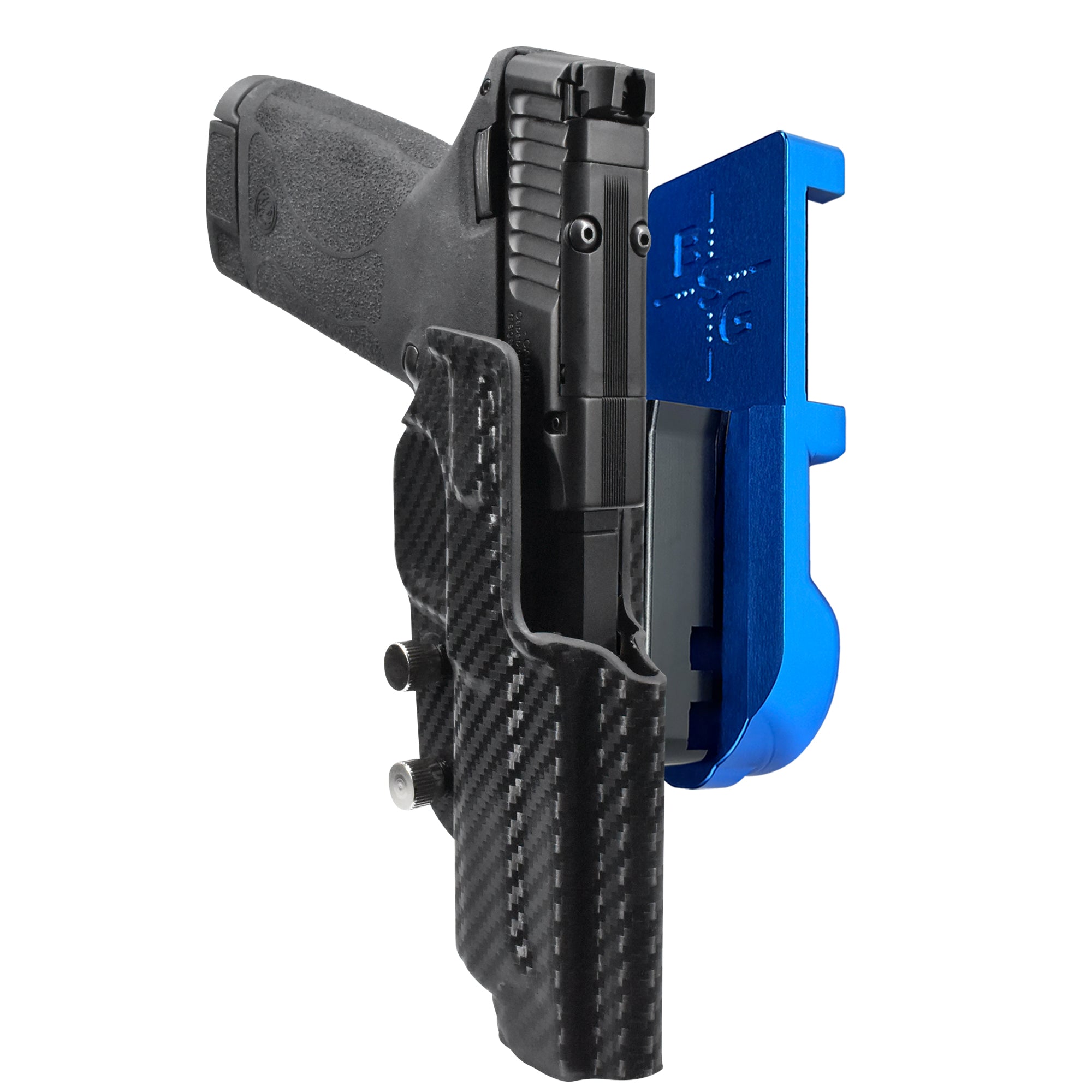 S&W M&P22 Magnum IPSC/USPA Quick Mount Holster with Blue Belt Attachment, Carbon Fiber Holster Shell