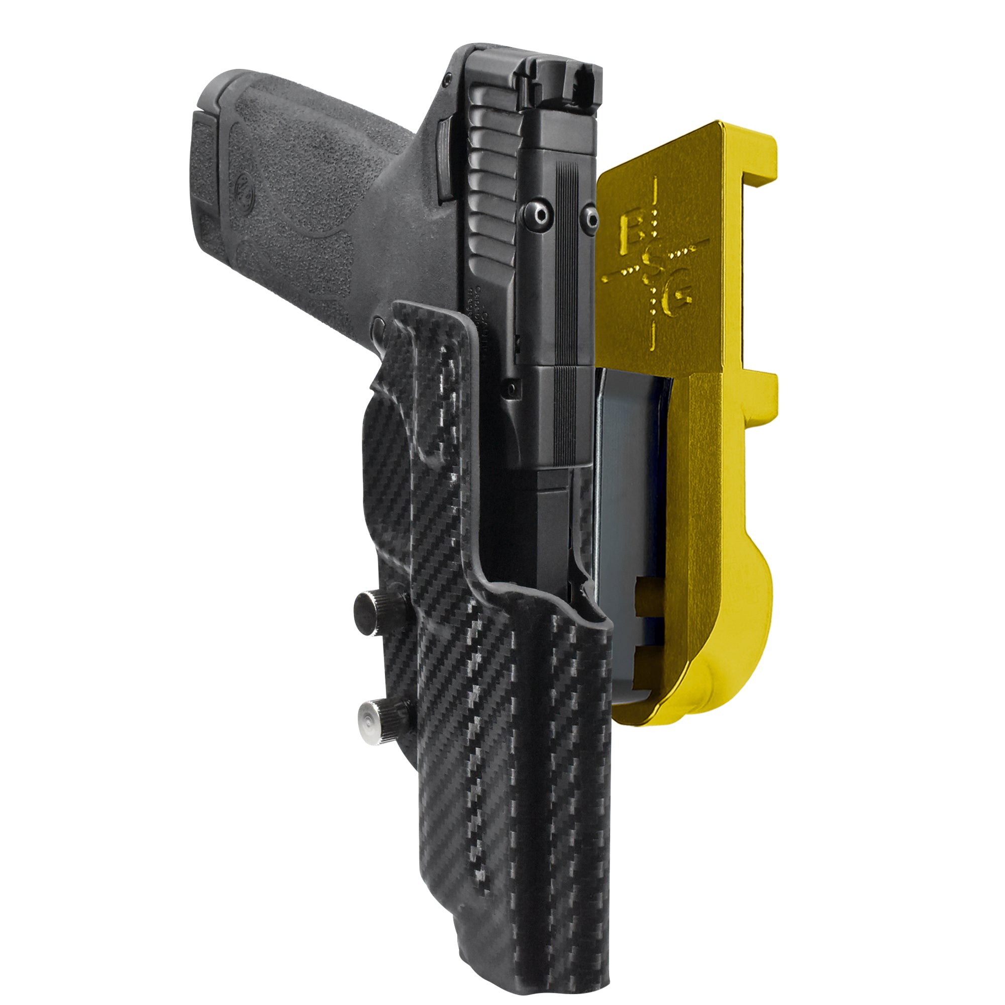S&W M&P22 Magnum IPSC/USPA Quick Mount Holster with 24K Gold Belt Attachment, Carbon Fiber Holster Shell