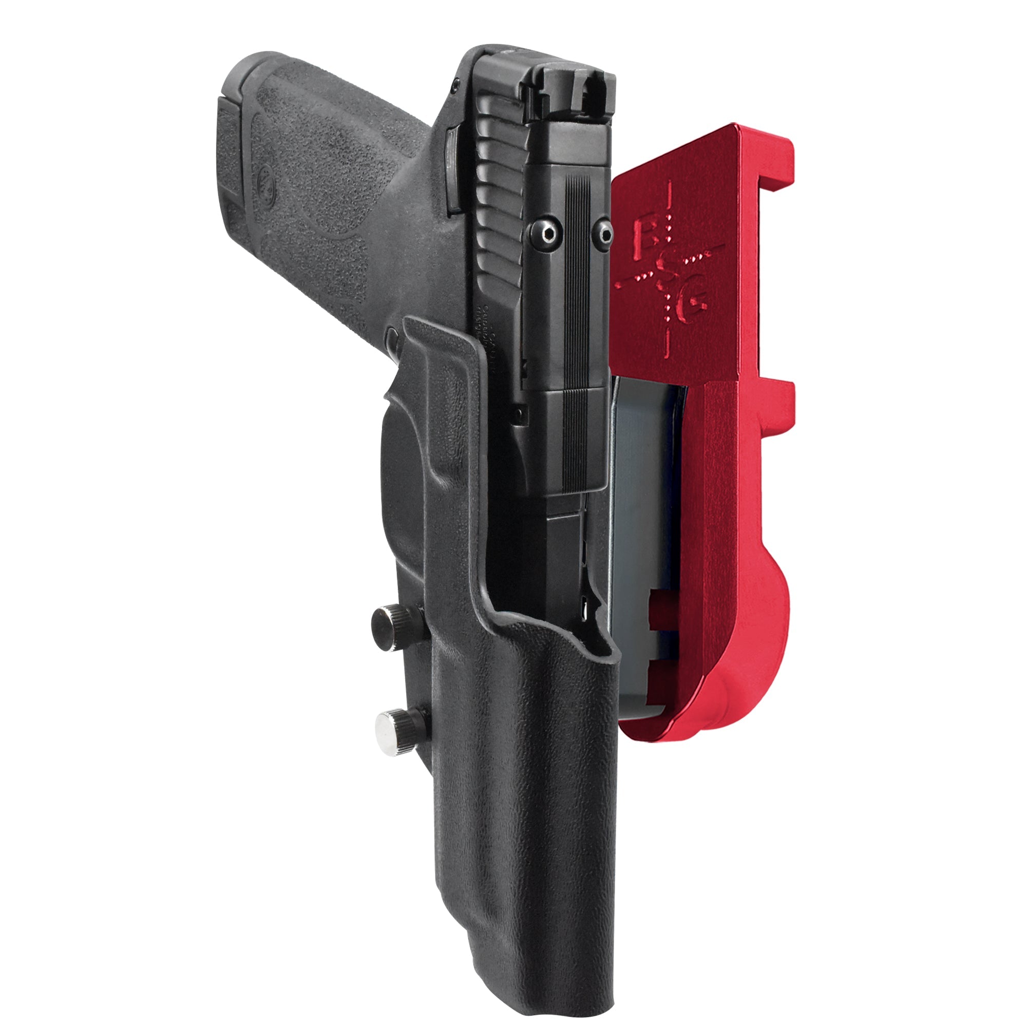 S&W M&P22 Magnum IPSC/USPA Quick Mount Holster with Red Belt Attachment, Black Holster Shell