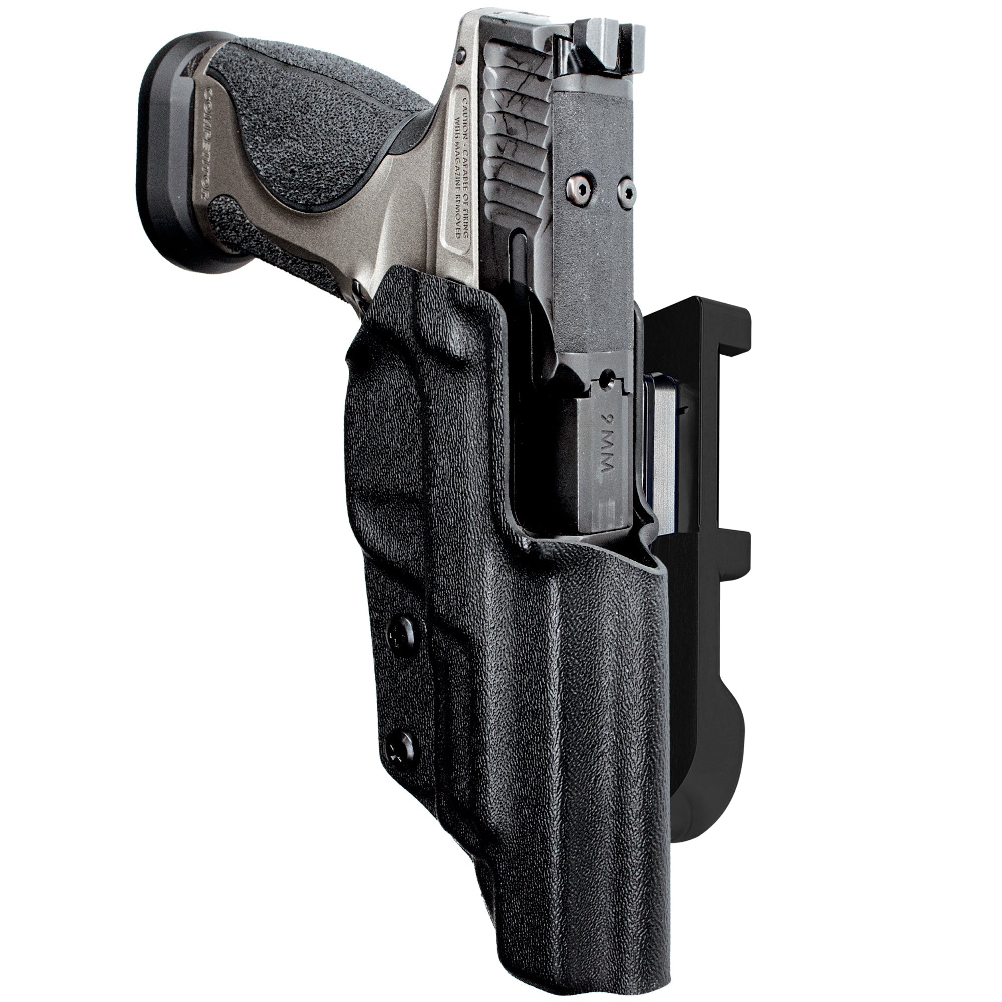 S&W M&P9 Competitor IDPA Quick Mount Holster with Black Belt Attachment, Black Holster Shell