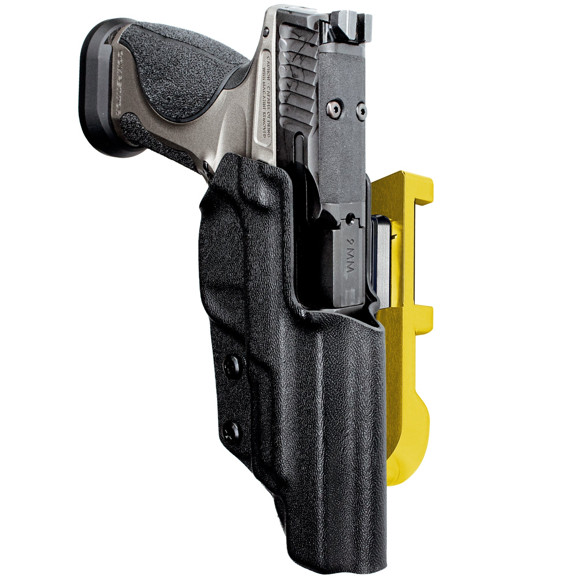 S&W M&P9 Competitor IDPA Quick Mount Holster with 24K Gold Belt Attachment, Black Holster Shell