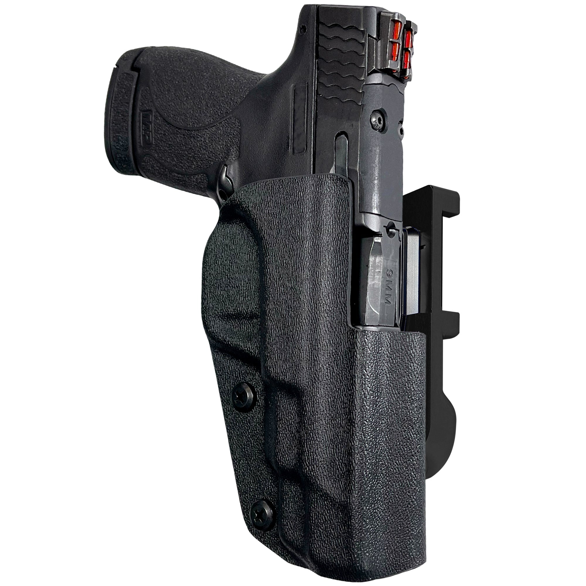 BLANK IDPA Quick Mount Holster with Black Belt Attachment, Black Holster Shell