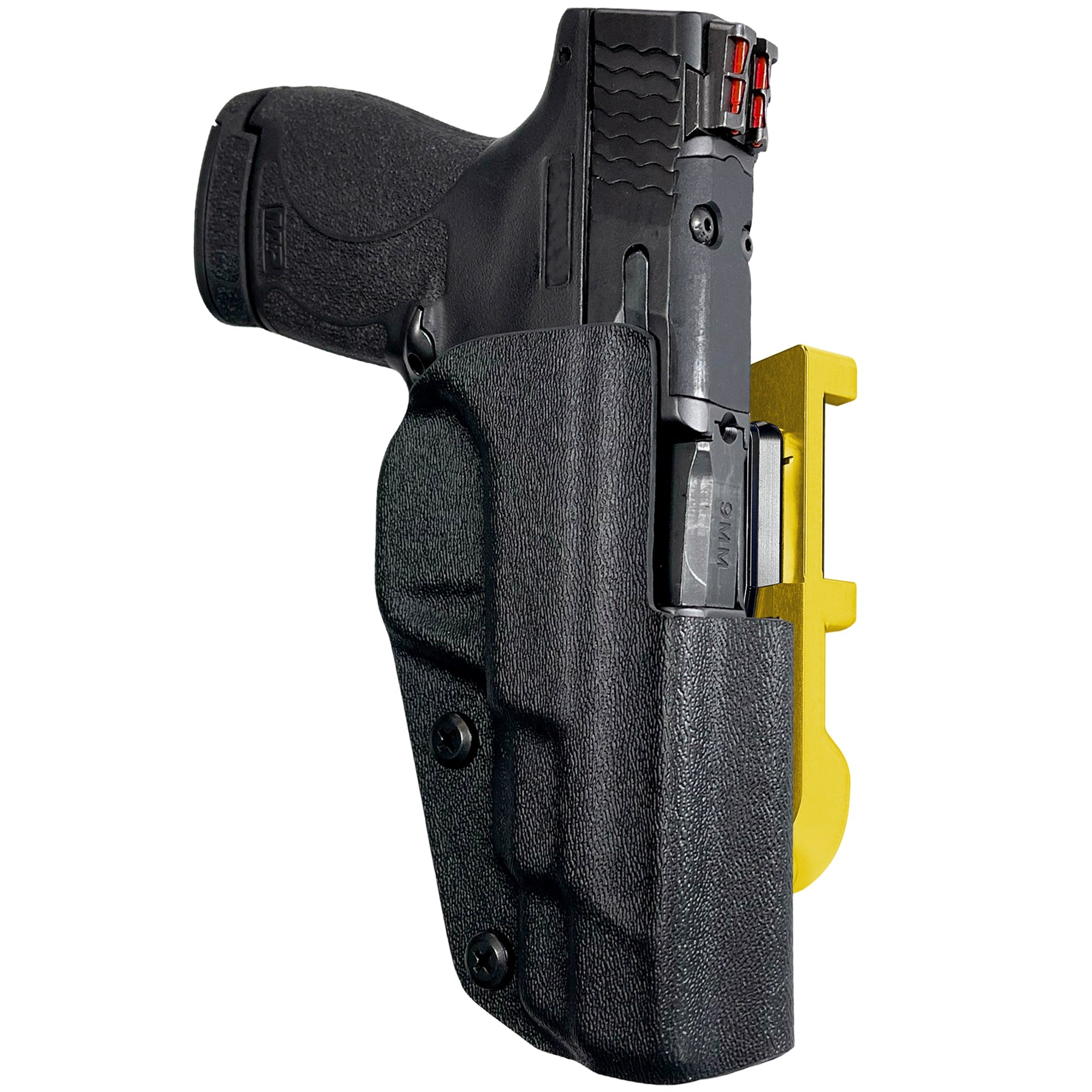 BLANK IDPA Quick Mount Holster with 24K Gold Belt Attachment, Black Holster Shell