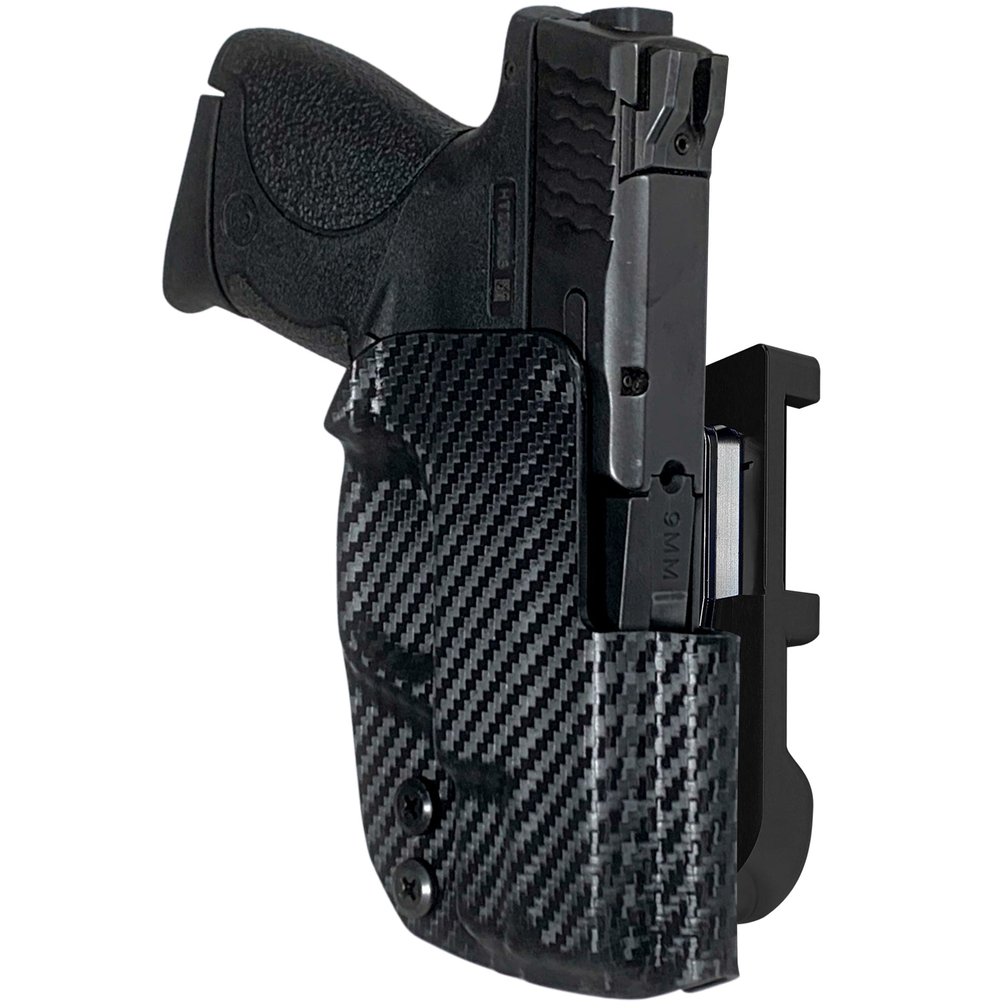 S&W M&P Shield 3.1'' IDPA Quick Mount Holster with Black Belt Attachment, Carbon Fiber Holster Shell