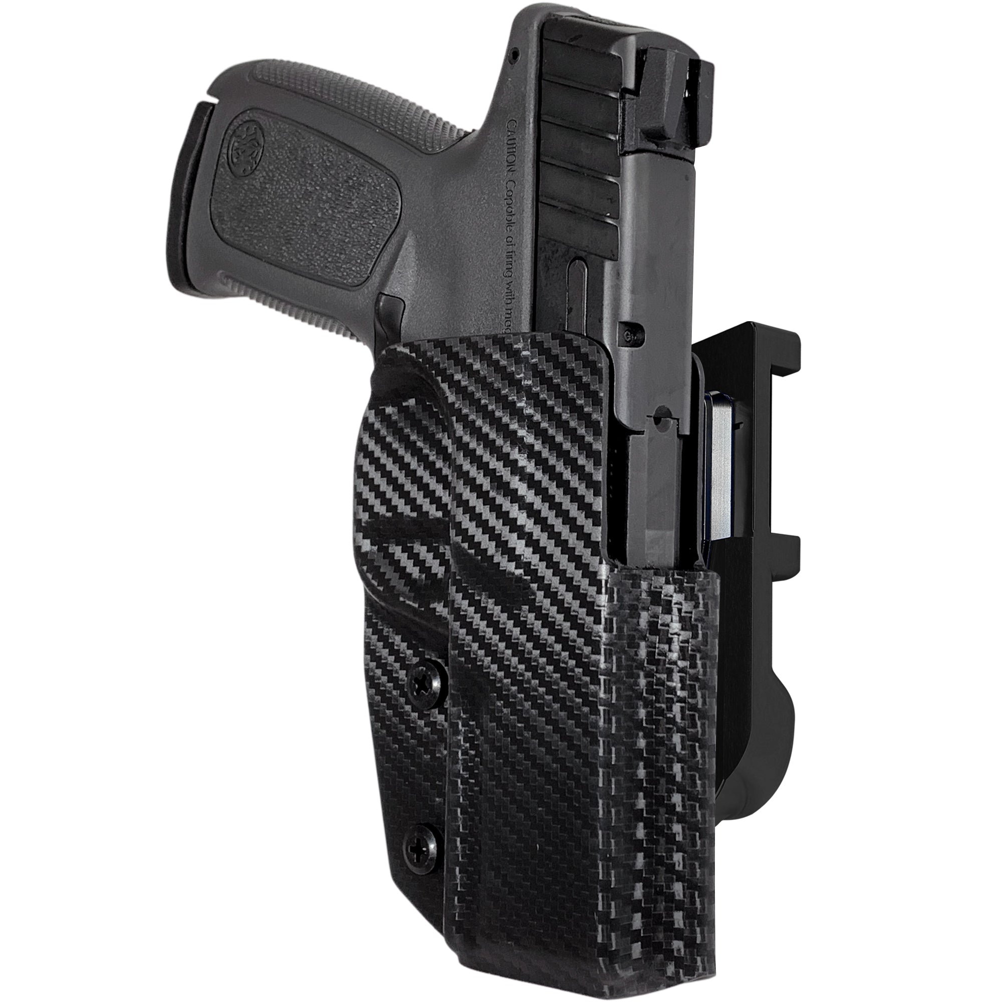 S&W SD9/SD9 VE IDPA Quick Mount Holster with Black Belt Attachment, Carbon Fiber Holster Shell