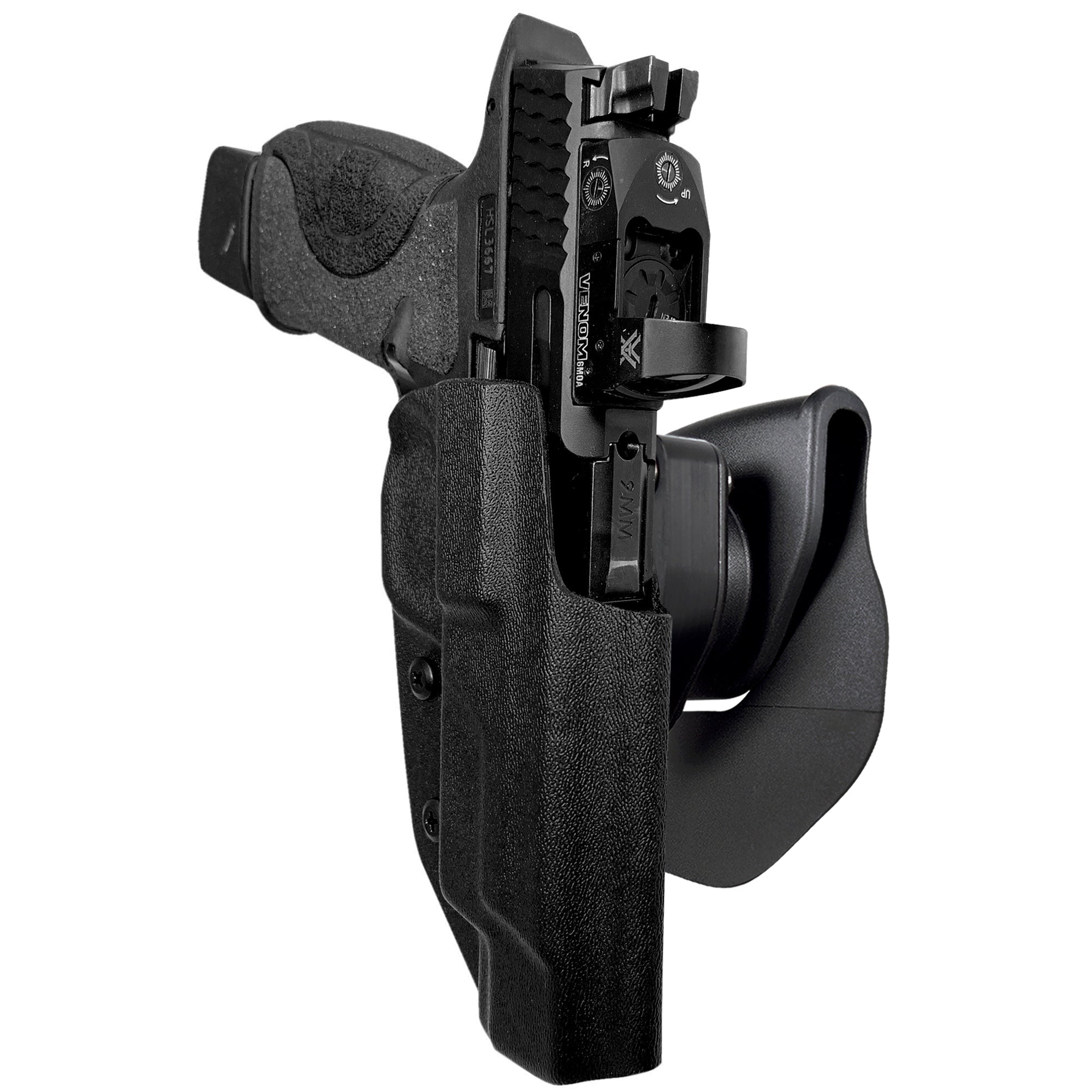 Smith & Wesson M&P9/40 5'' w/ Align Tactical Thumb Rest OWB Quick Release Paddle Holster in Black