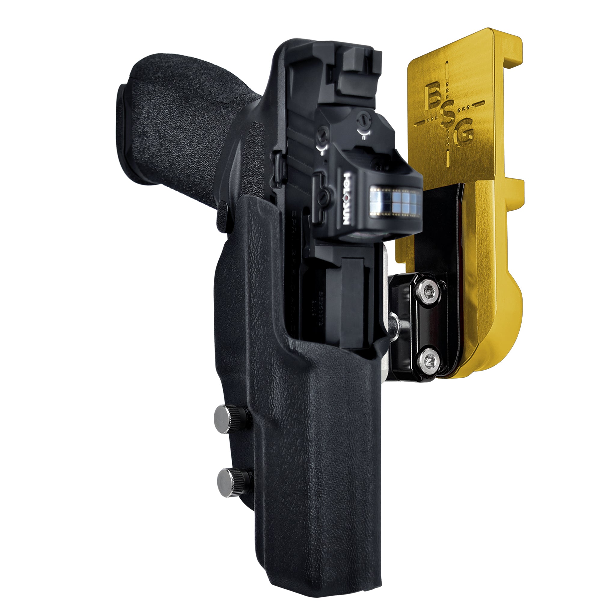 Springfield Echelon IPSC/USPA Quick Mount Ball Joint Holster with 24K Gold Belt Attachment, Black Holster Shell