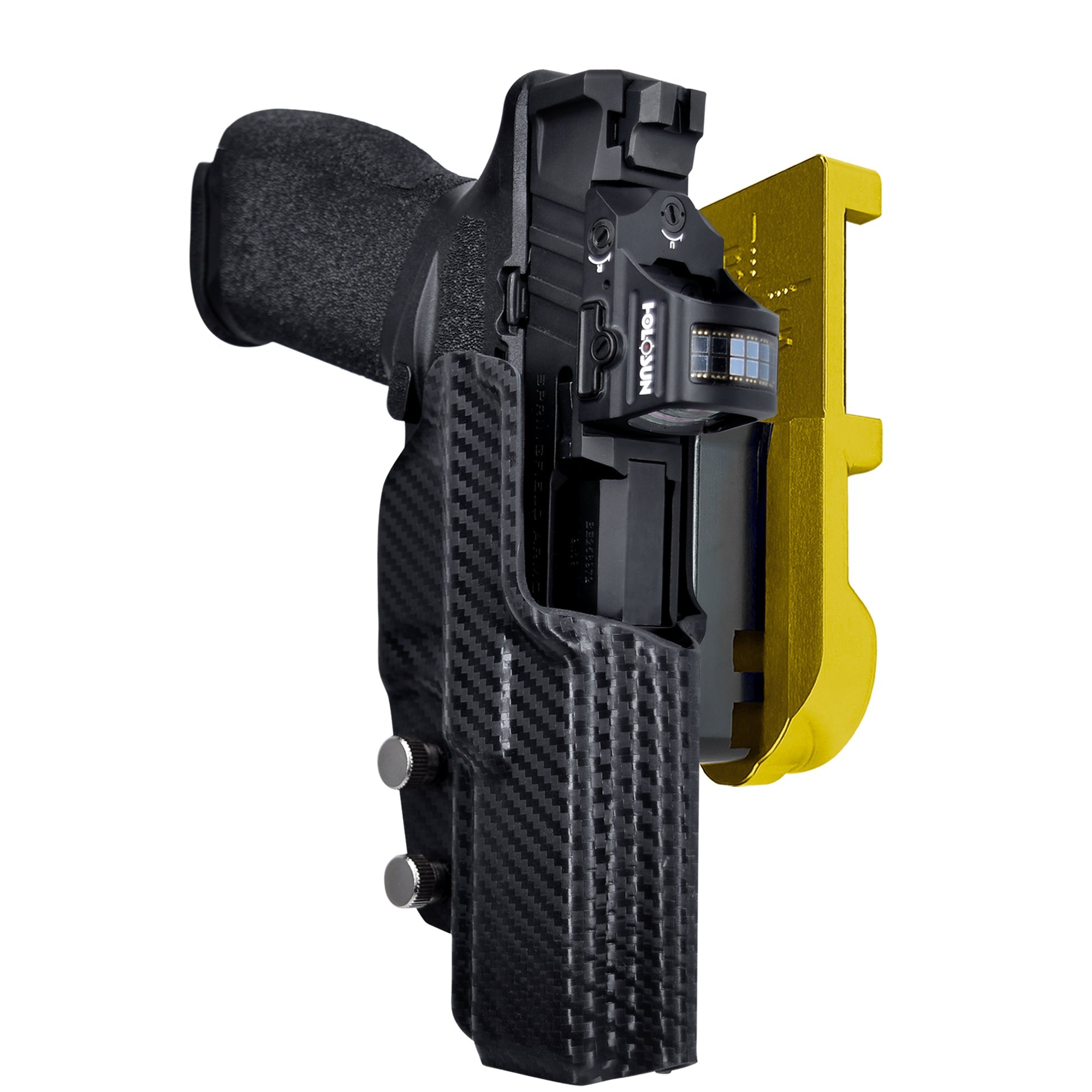 Springfield Echelon IPSC/USPA Quick Mount Holster with 24K Gold Belt Attachment, Carbon Fiber Holster Shell