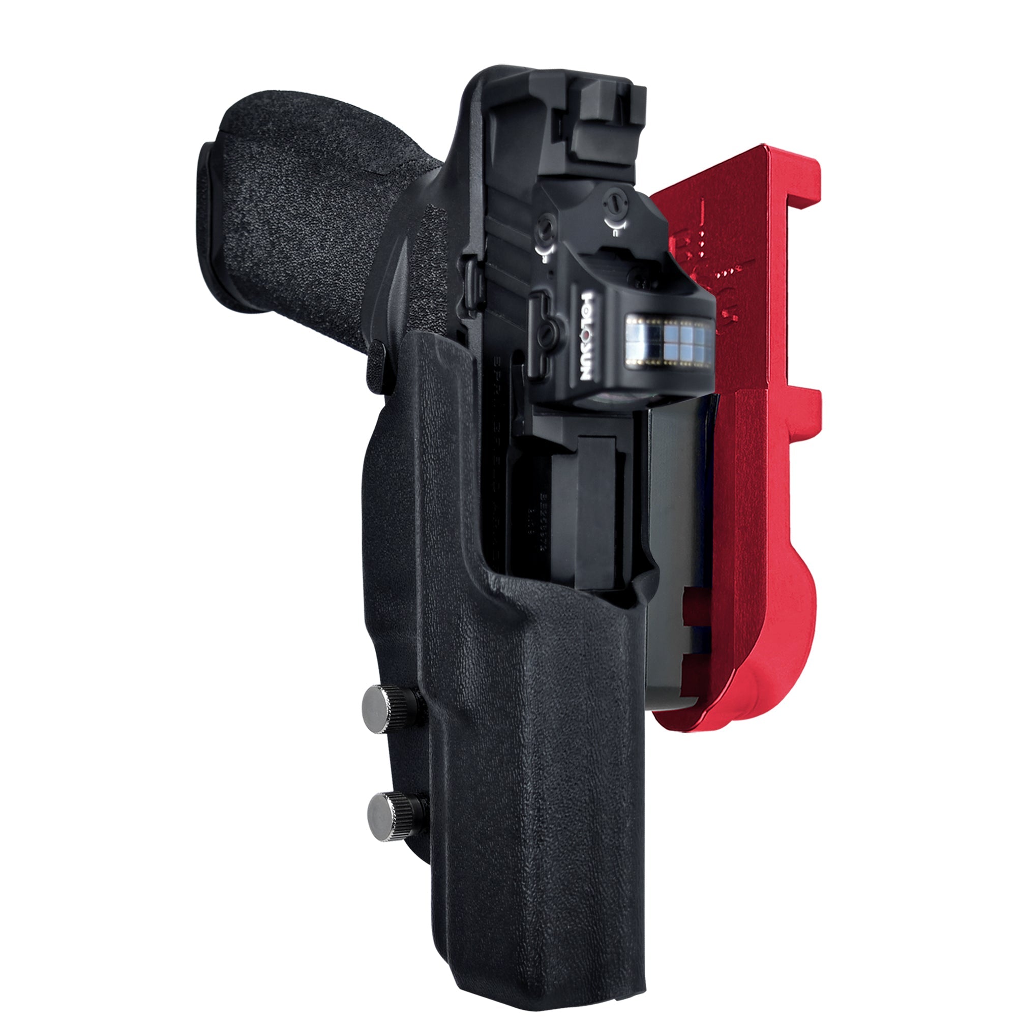 Springfield Echelon IPSC/USPA Quick Mount Holster with Red Belt Attachment, Black Holster Shell
