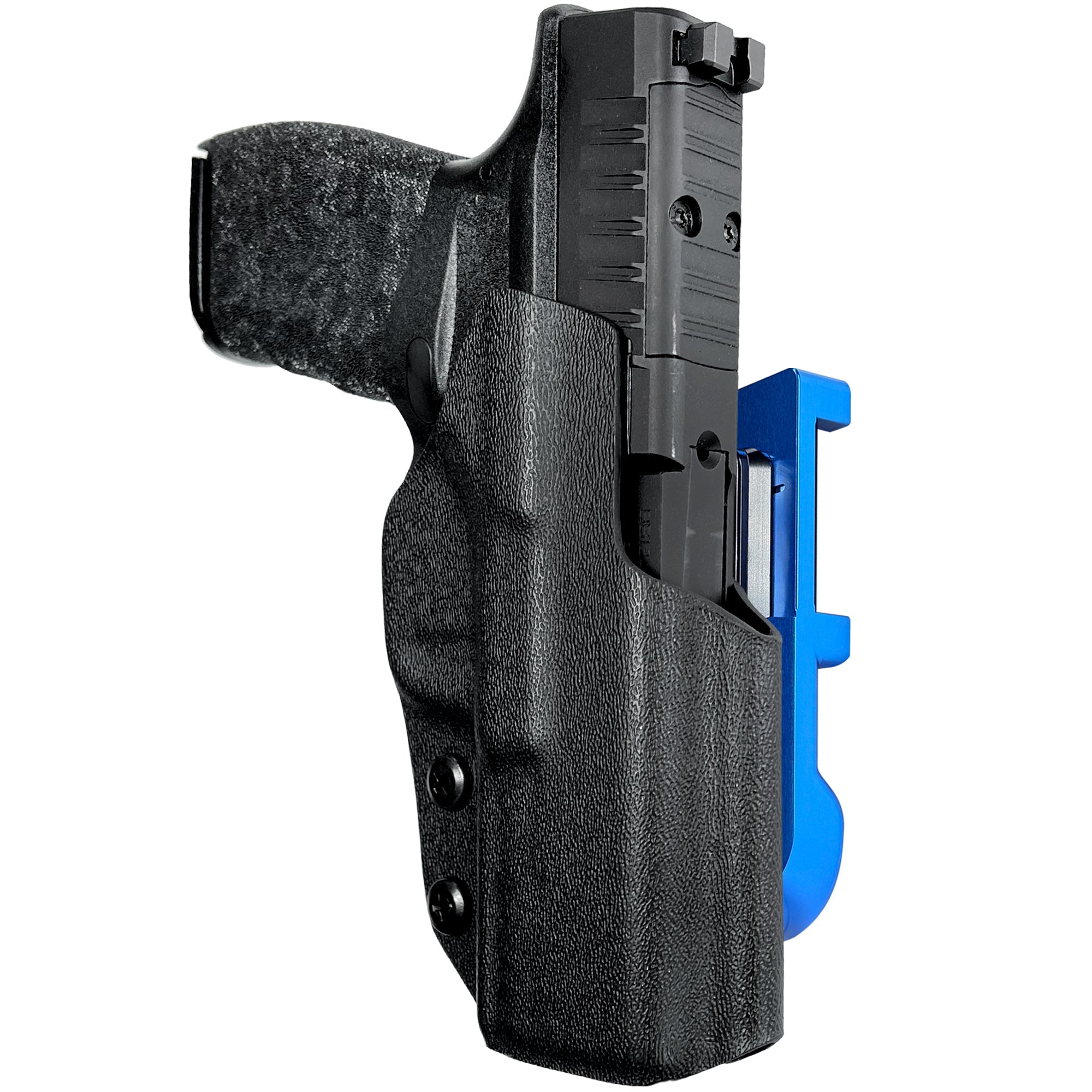 Springfield Hellcat Pro IDPA Quick Mount Holster with Blue Belt Attachment, Black Holster Shell