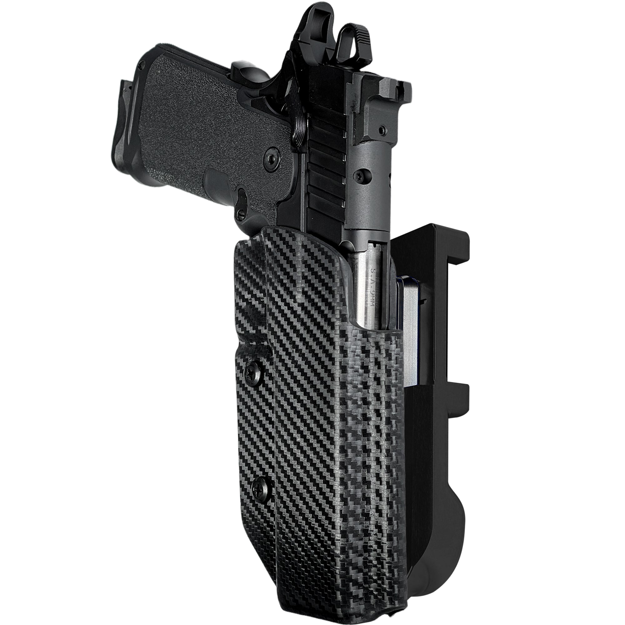 Springfield Prodigy 5'' IDPA Quick Mount Holster with Black Belt Attachment, Carbon Fiber Holster Shell