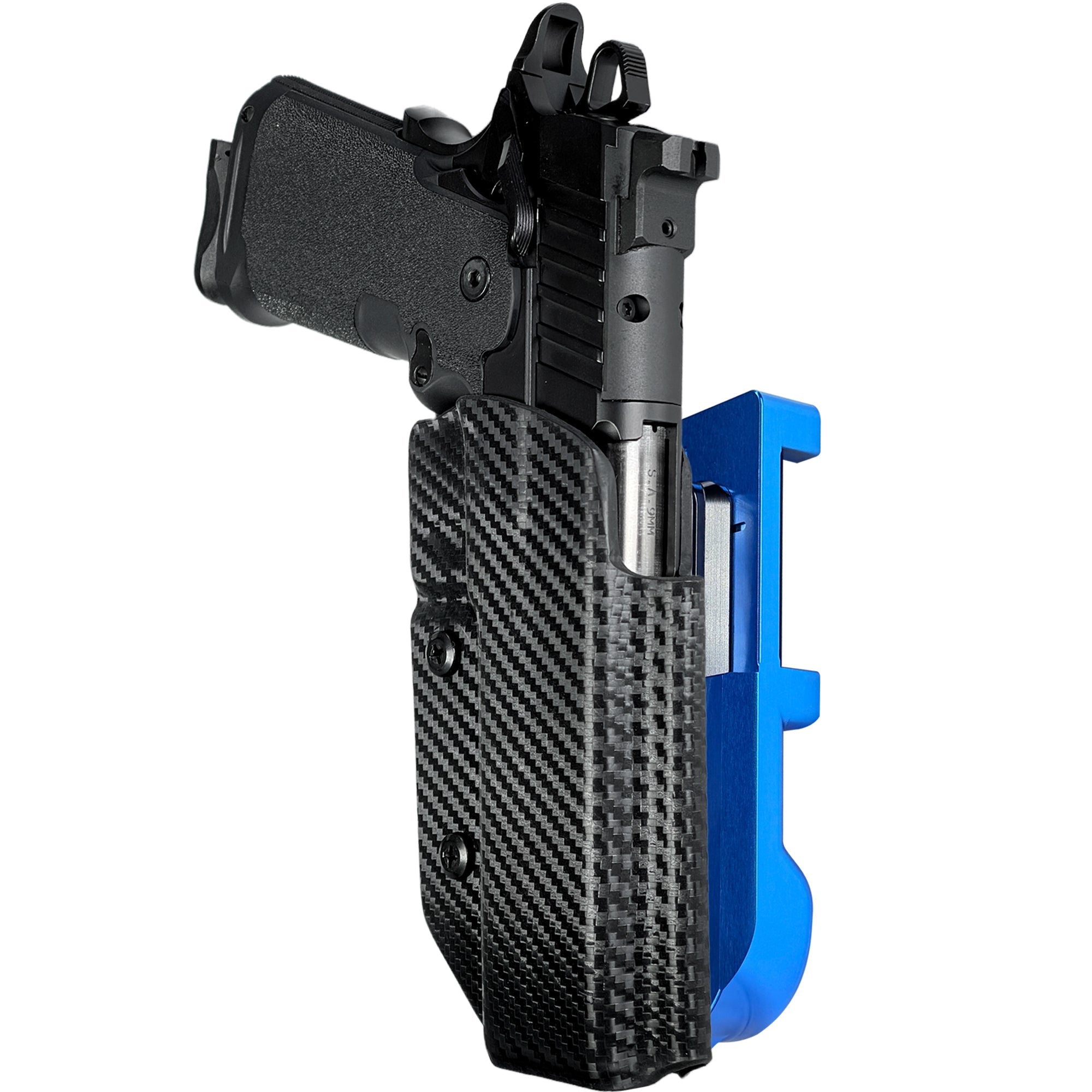 Springfield Prodigy 5'' IDPA Quick Mount Holster with Blue Belt Attachment, Carbon Fiber Holster Shell