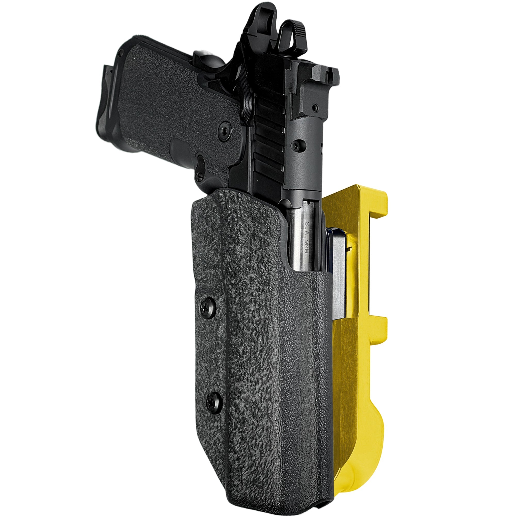 Springfield Prodigy 5'' IDPA Quick Mount Holster with 24K Gold Belt Attachment, Black Holster Shell