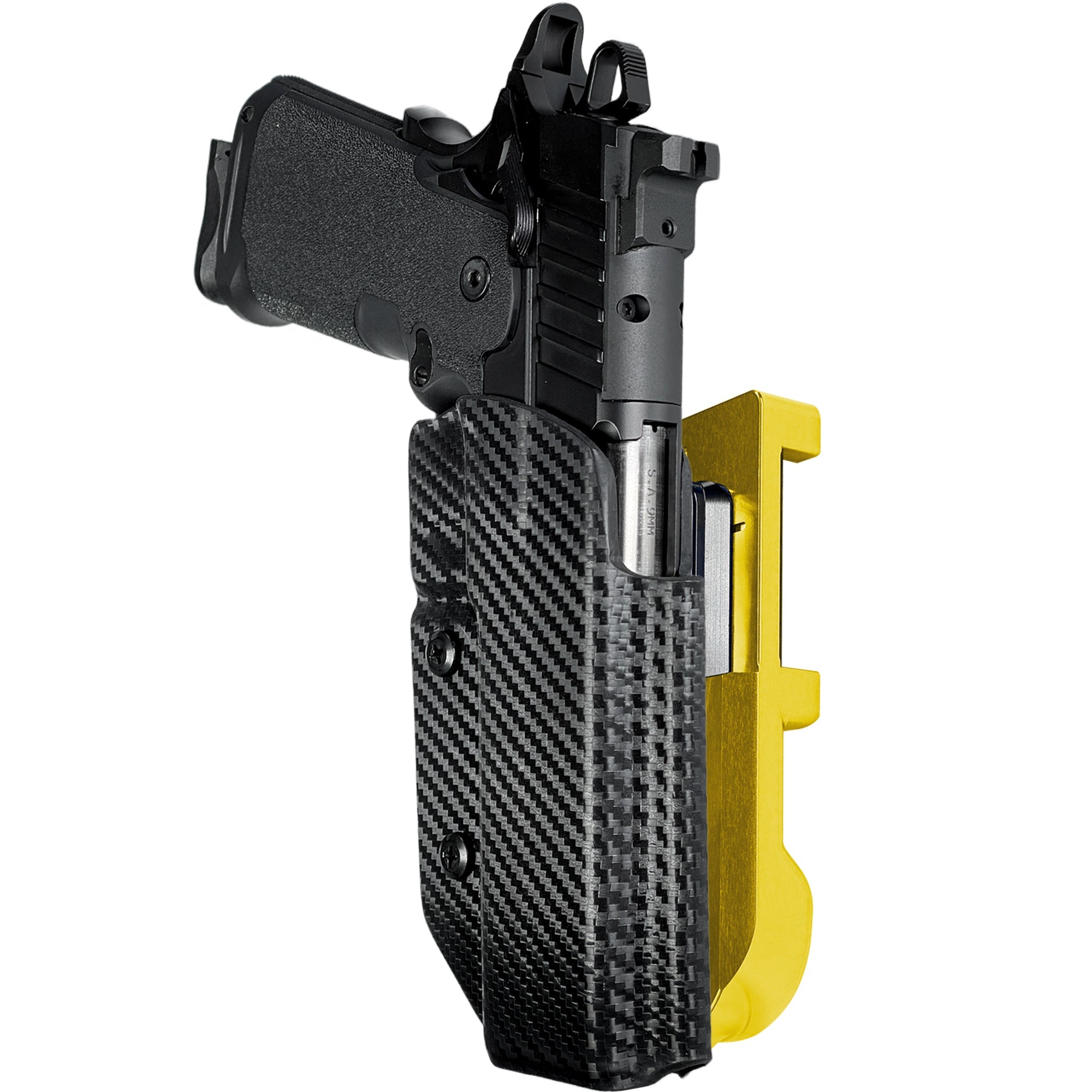 Springfield Prodigy 5'' IDPA Quick Mount Holster with 24K Gold Belt Attachment, Carbon Fiber Holster Shell