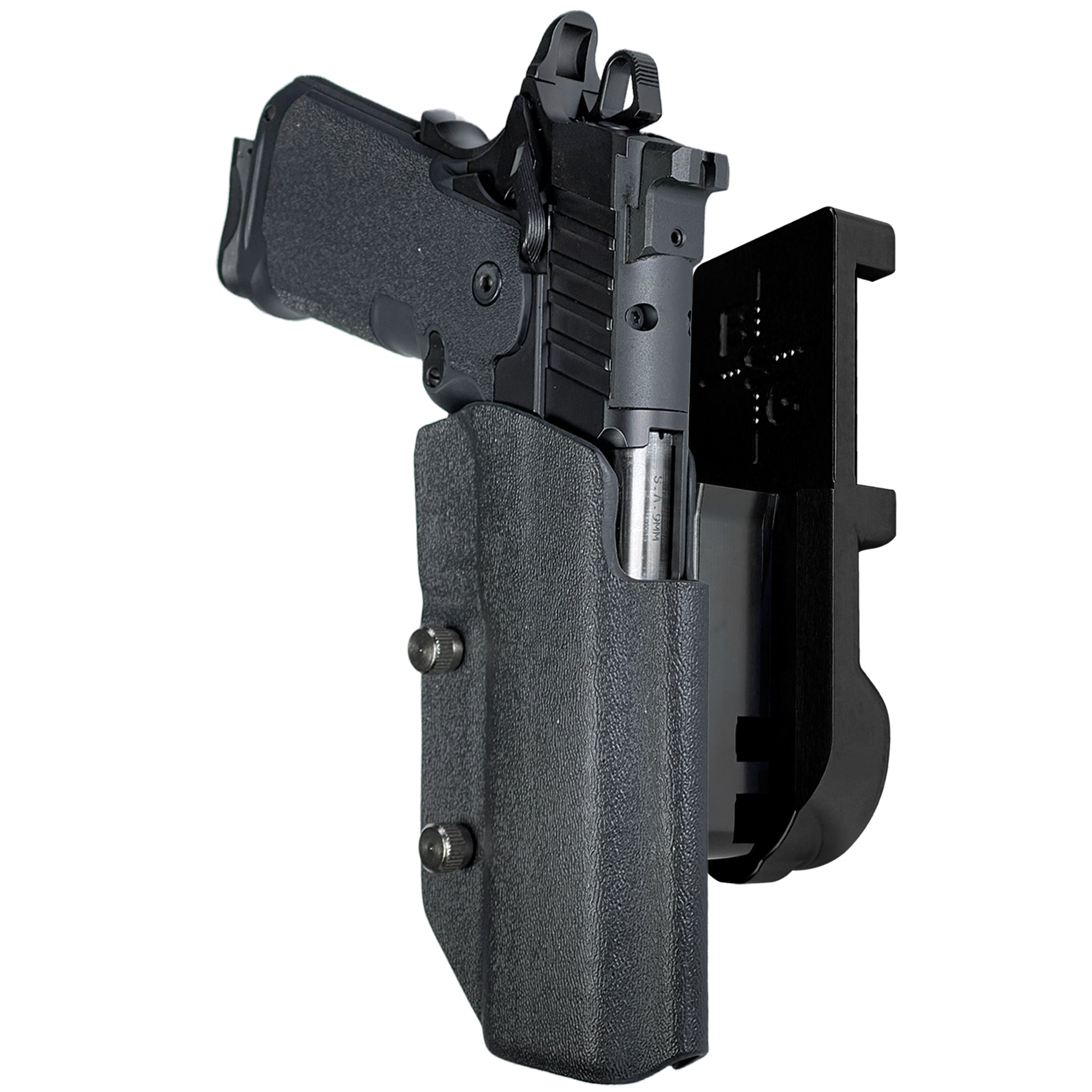 Springfield Prodigy 5'' IPSC/USPA Quick Mount Holster with Black Belt Attachment, Black Holster Shell