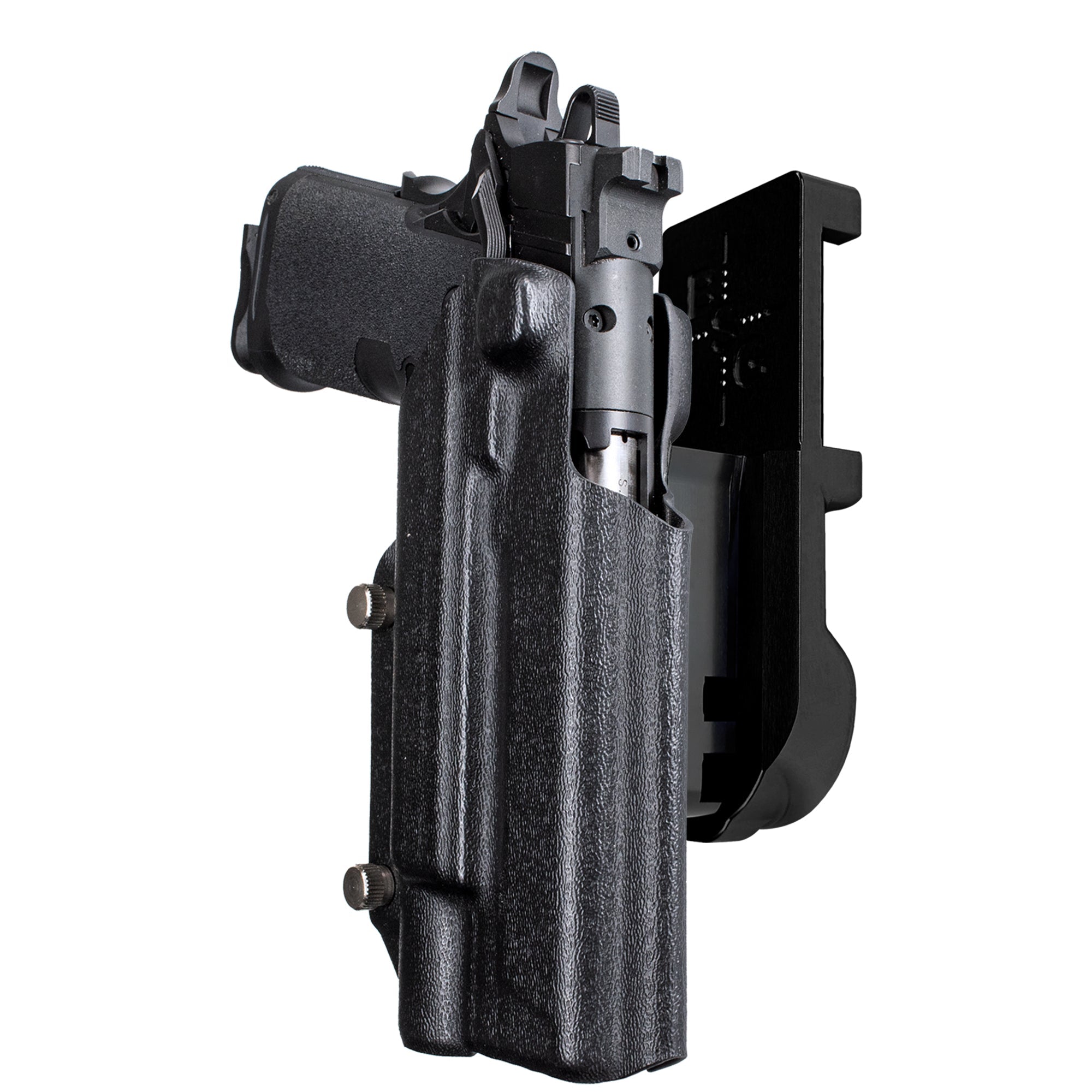 Springfield Prodigy 5 X300UA IPSC/USPA Quick Mount Holster with Black Belt Attachment, Black Holster Shell