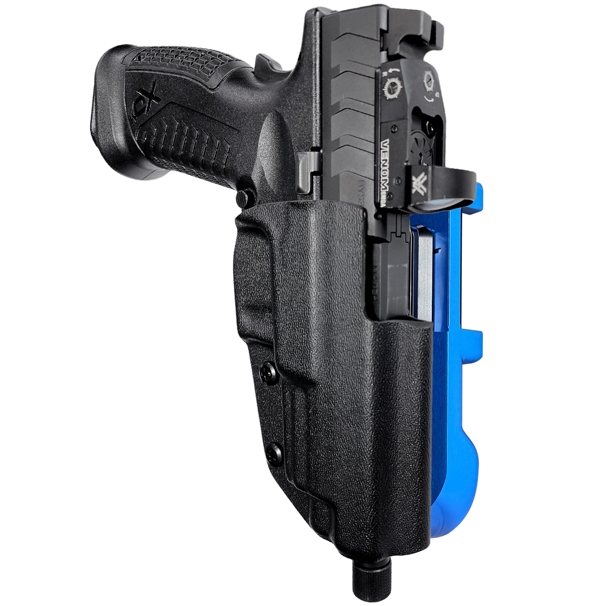 Springfield XD-M Elite 4.5'' IDPA Quick Mount Holster with Blue Belt Attachment, Black Holster Shell
