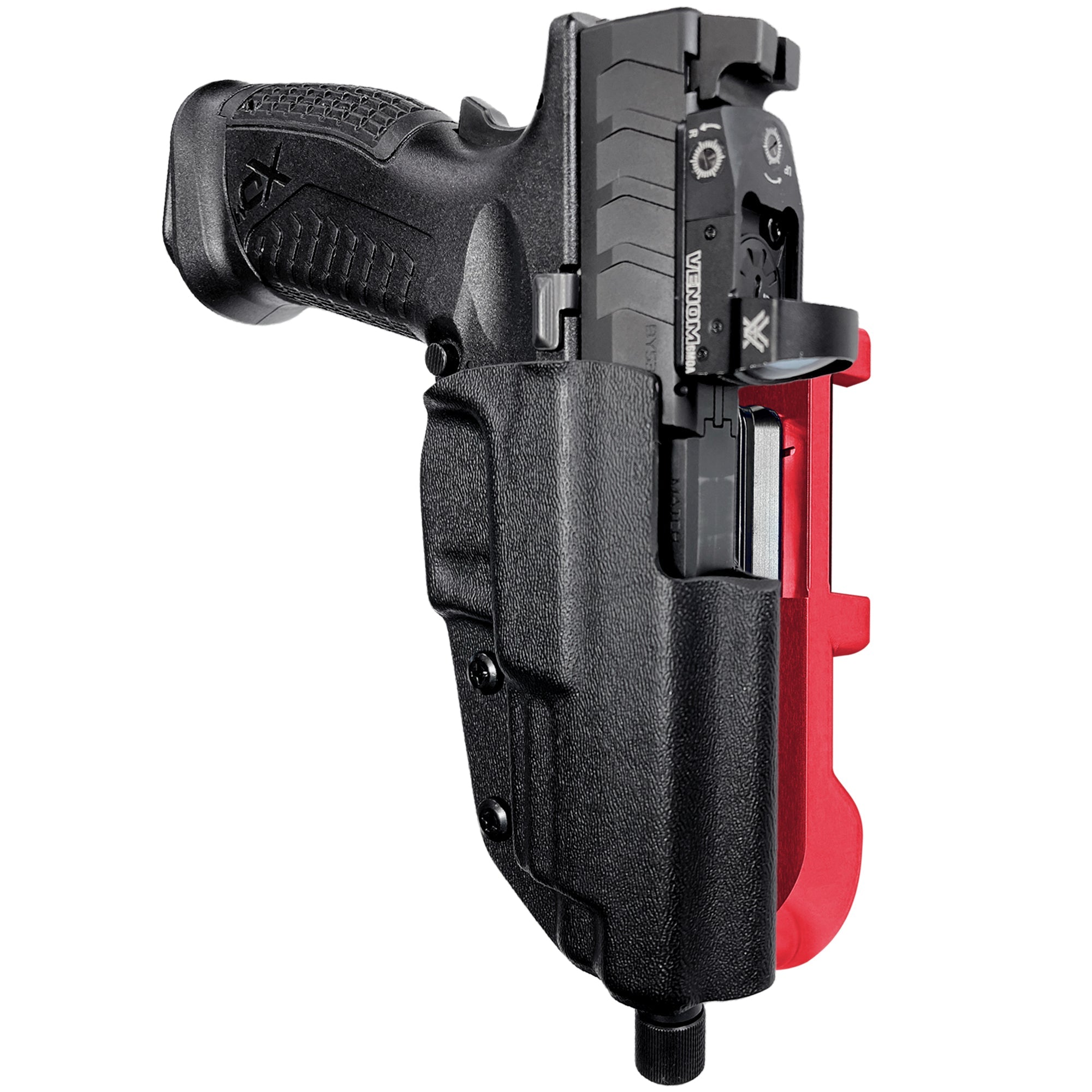 Springfield XD-M Elite 4.5'' IDPA Quick Mount Holster with Red Belt Attachment, Black Holster Shell