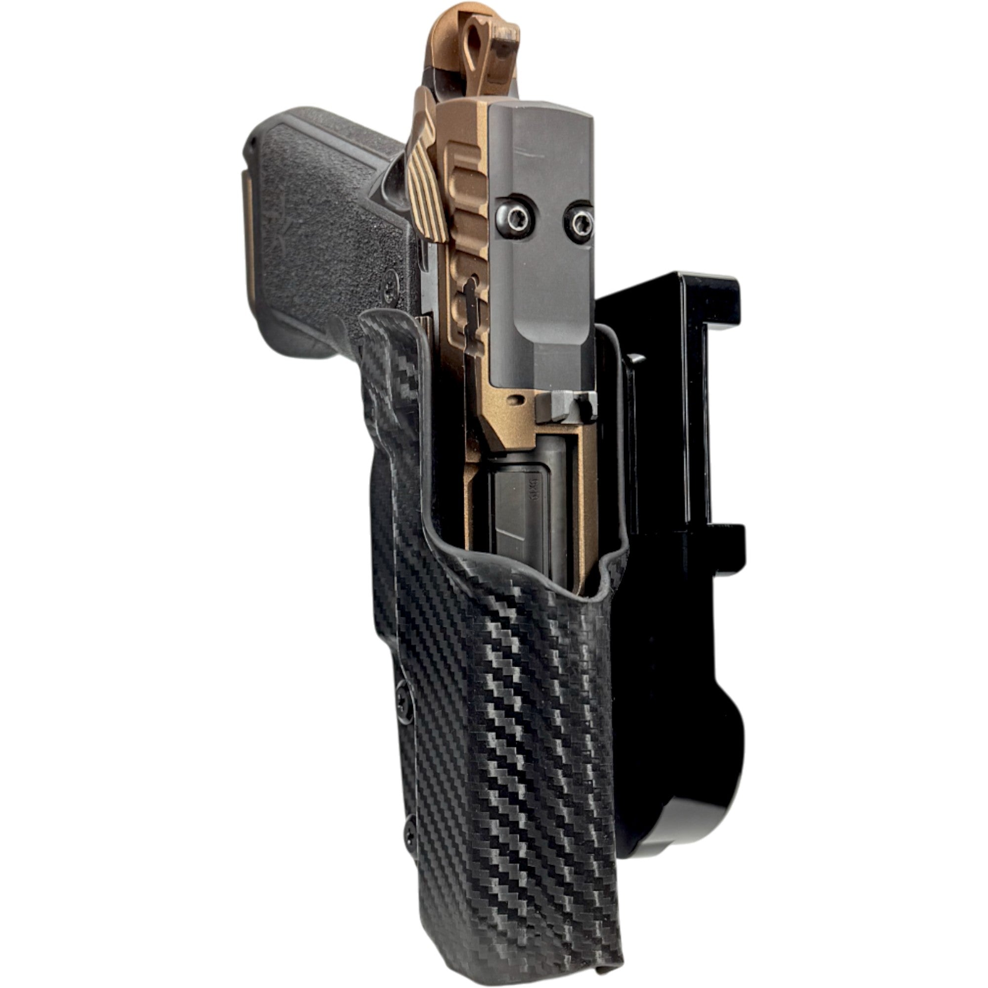 Staccato HD P4 IDPA Quick Mount Holster with Black Belt Attachment, Carbon Fiber Holster Shell
