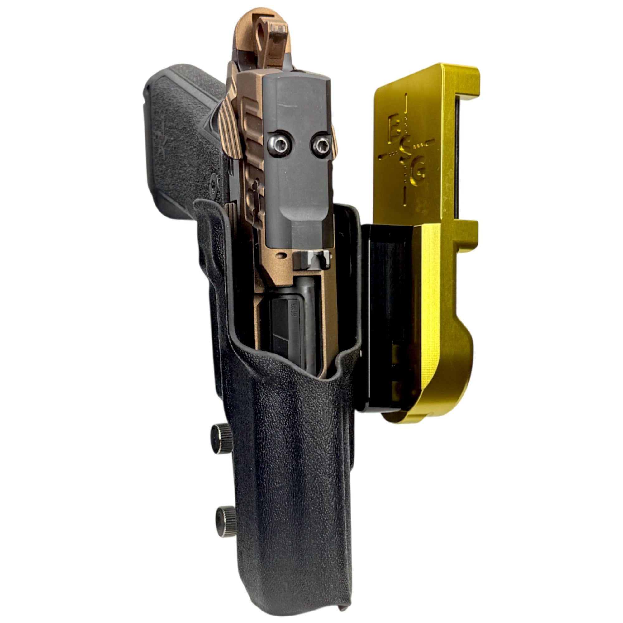 Staccato HD P4 IPSC/USPA Quick Mount Holster with 24K Gold Belt Attachment, Black Holster Shell
