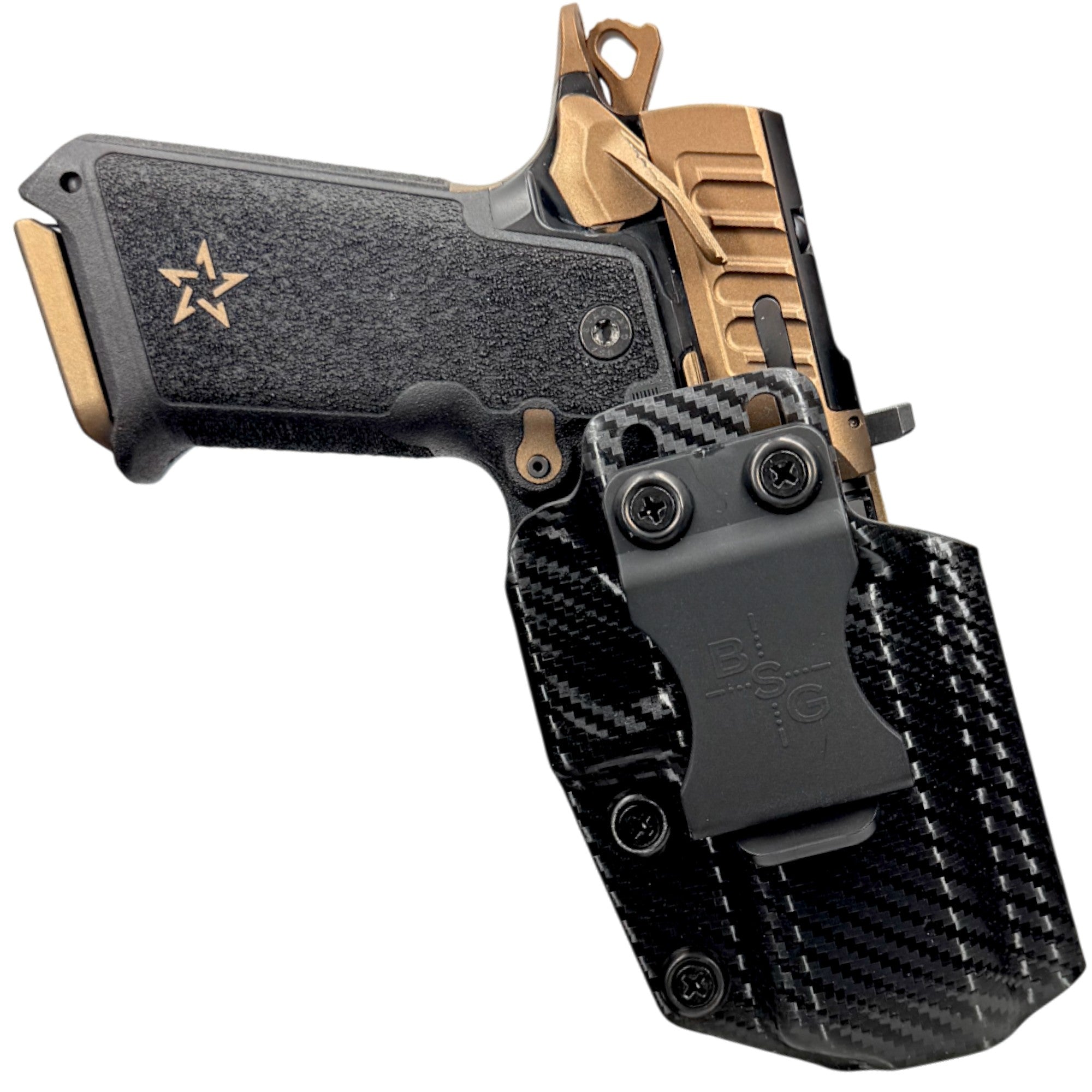 Staccato HD P4 Inside the Waistband Holster in Carbon Fiber - Front