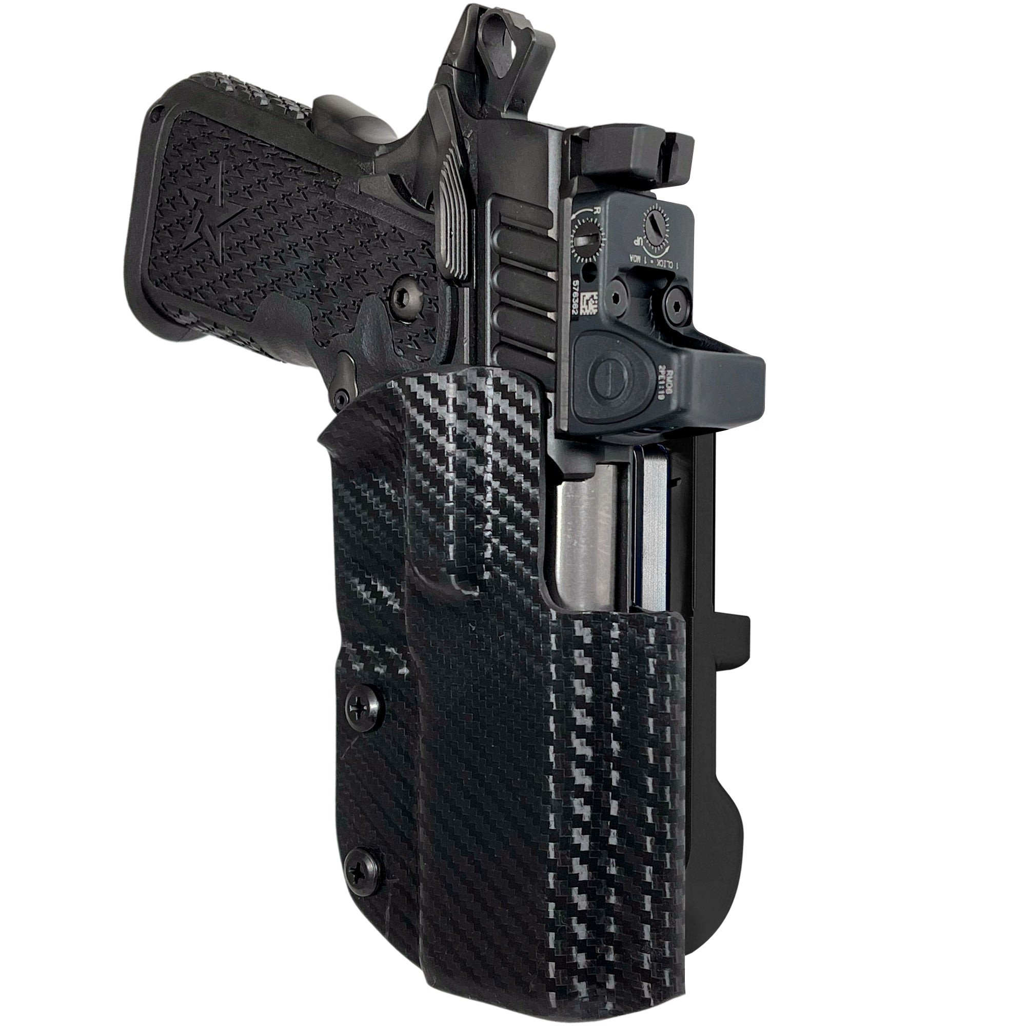 Staccato C2 IDPA Quick Mount Holster with Black Belt Attachment, Carbon Fiber Holster Shell