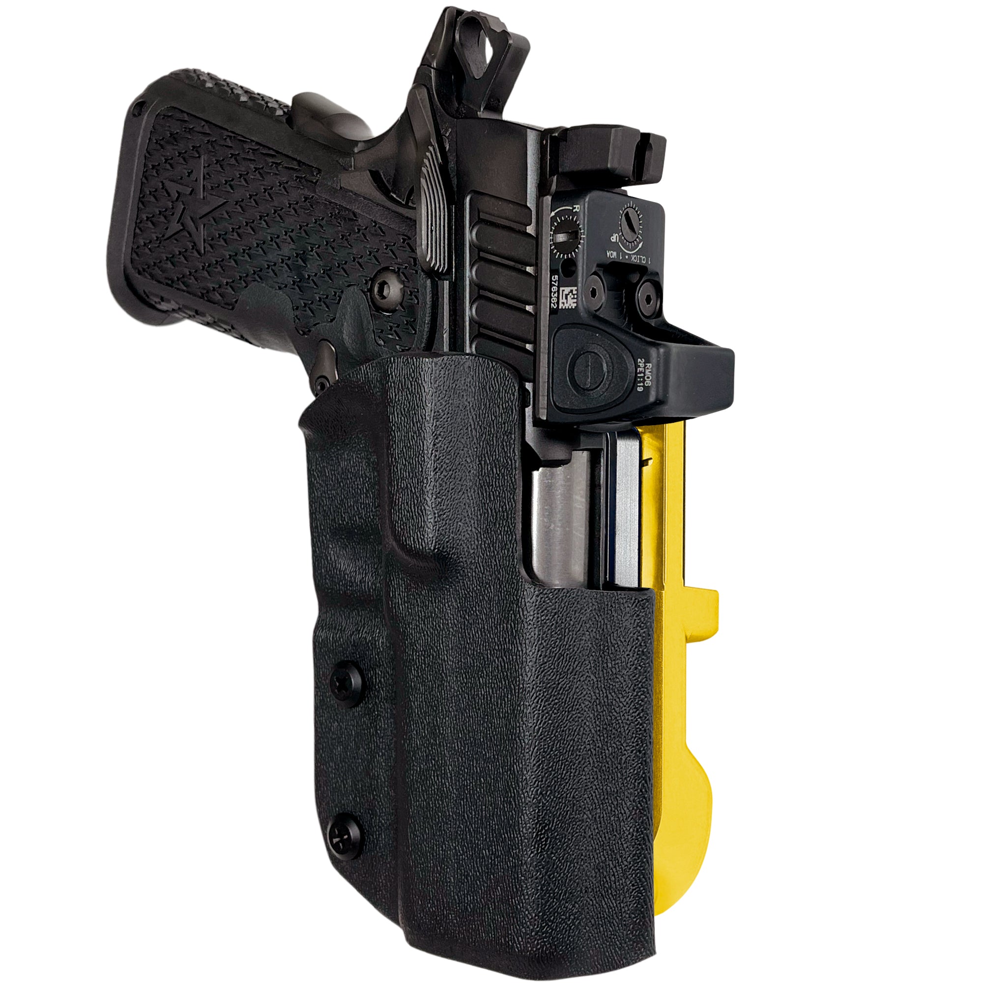 Staccato C2 IDPA Quick Mount Holster with 24K Gold Belt Attachment, Black Holster Shell