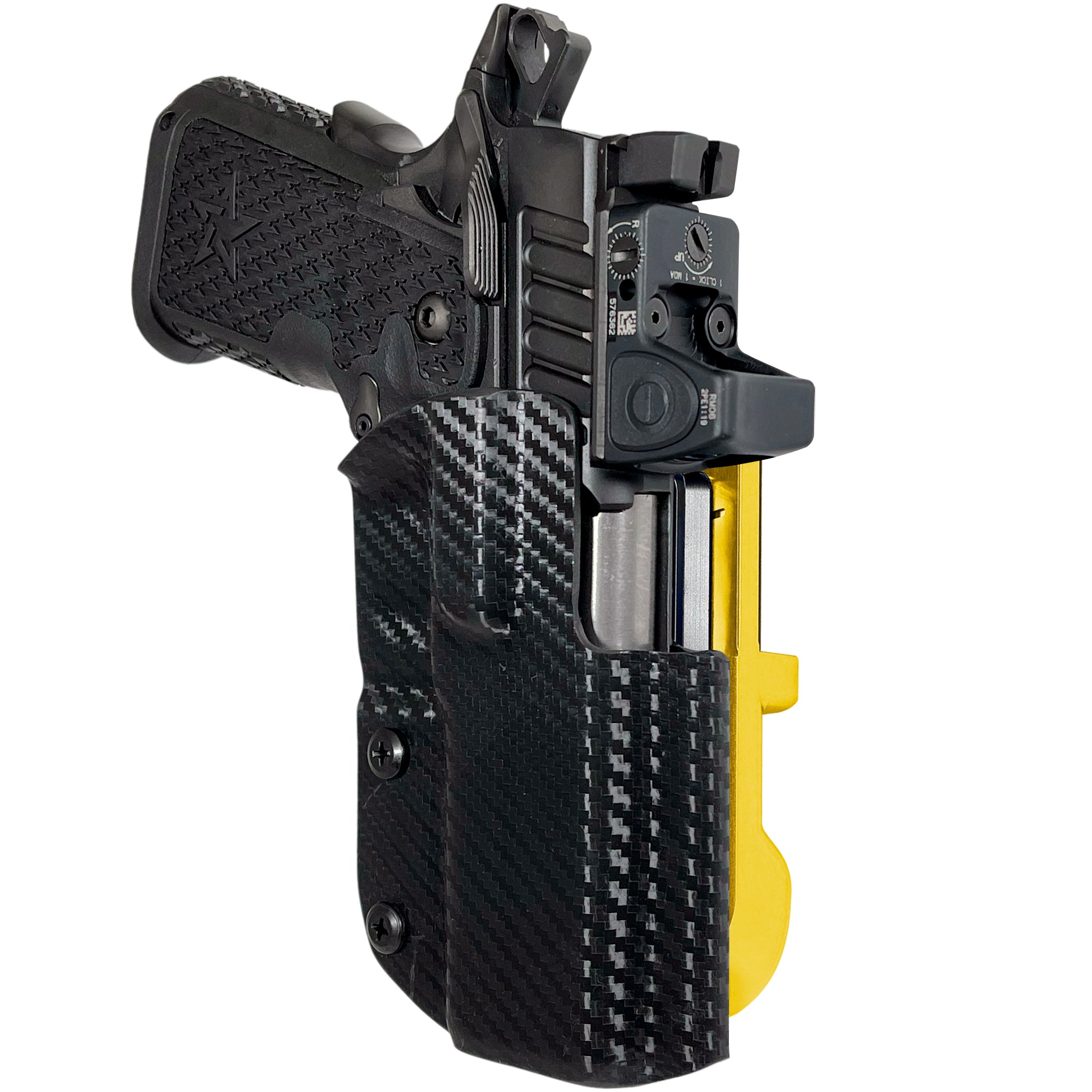 Staccato C2 IDPA Quick Mount Holster with 24K Gold Belt Attachment, Carbon Fiber Holster Shell