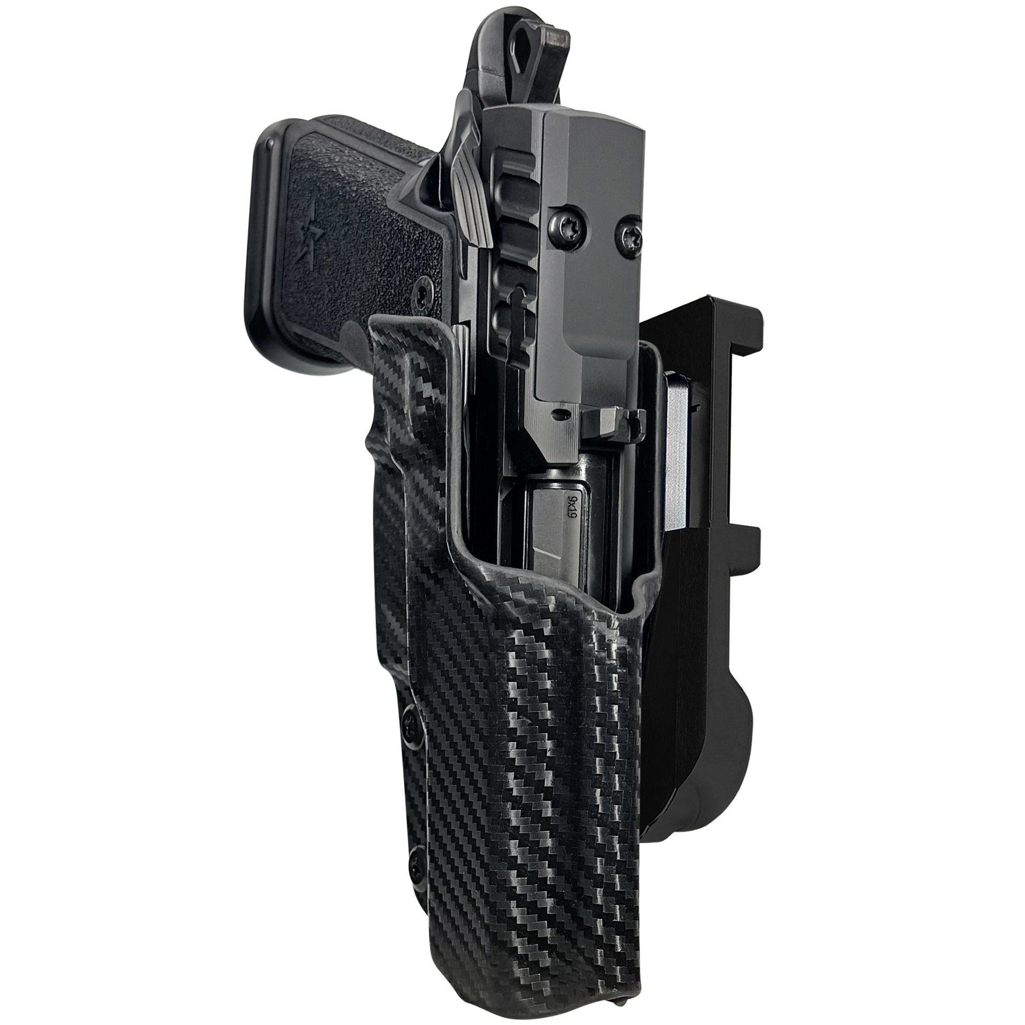 Staccato HD C4X IDPA Quick Mount Holster with Black Belt Attachment, Carbon Fiber Holster Shell