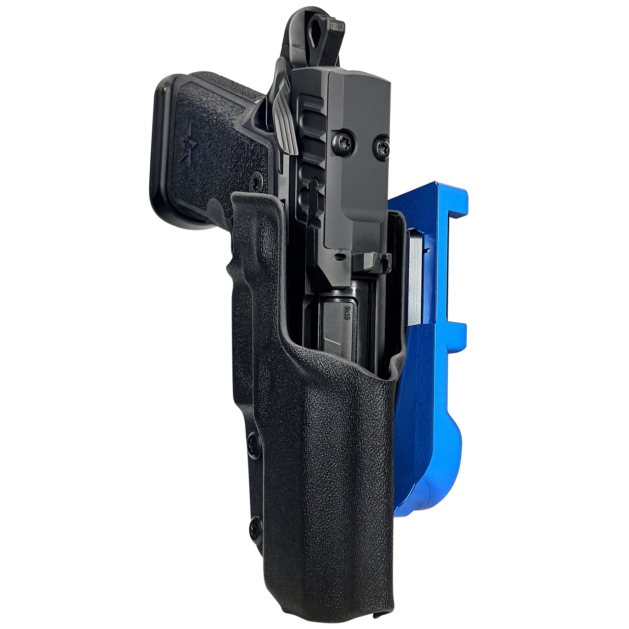 Staccato HD C4X IDPA Quick Mount Holster with Blue Belt Attachment, Black Holster Shell