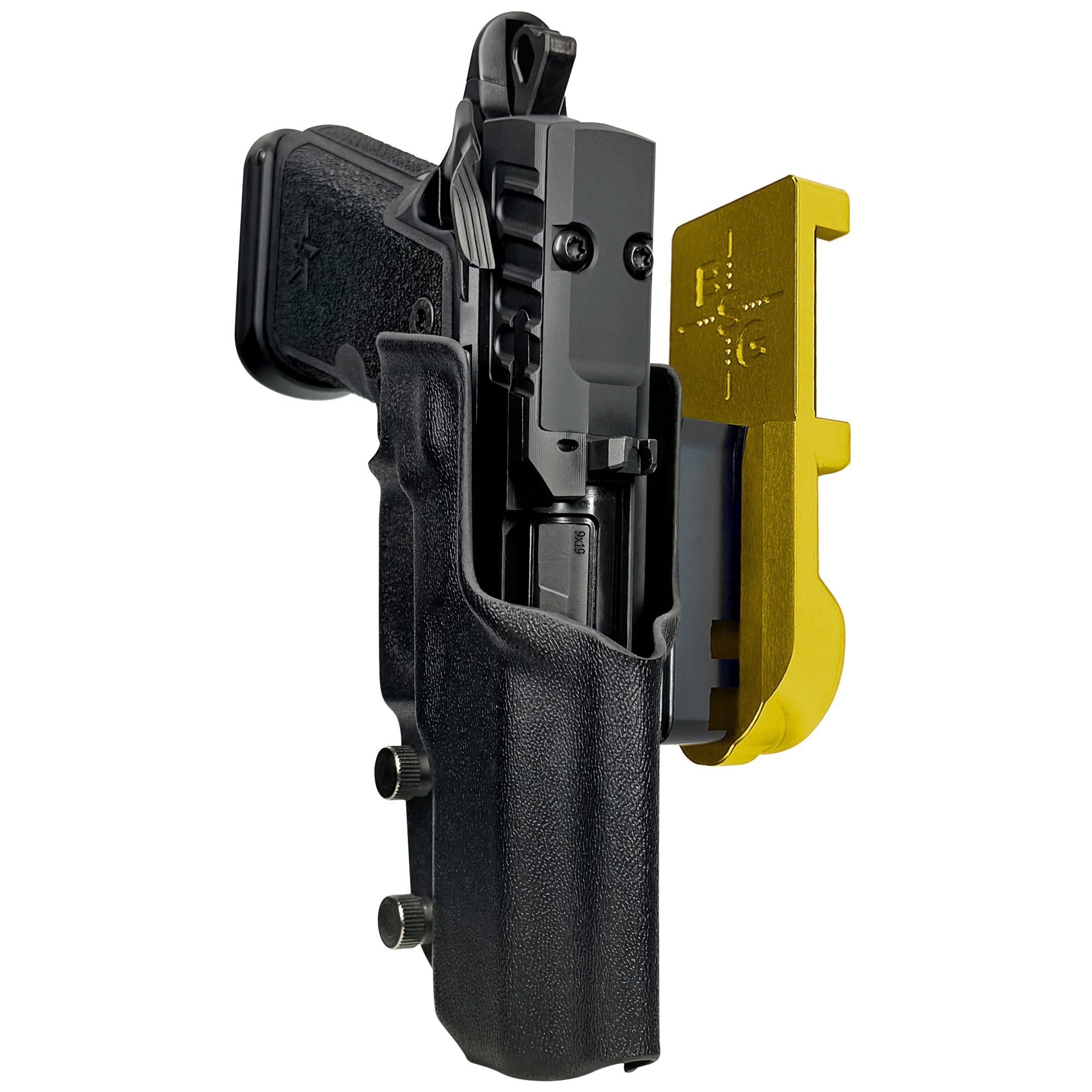 Staccato HD C4X IPSC/USPA Quick Mount Holster with 24K Gold Belt Attachment, Black Holster Shell