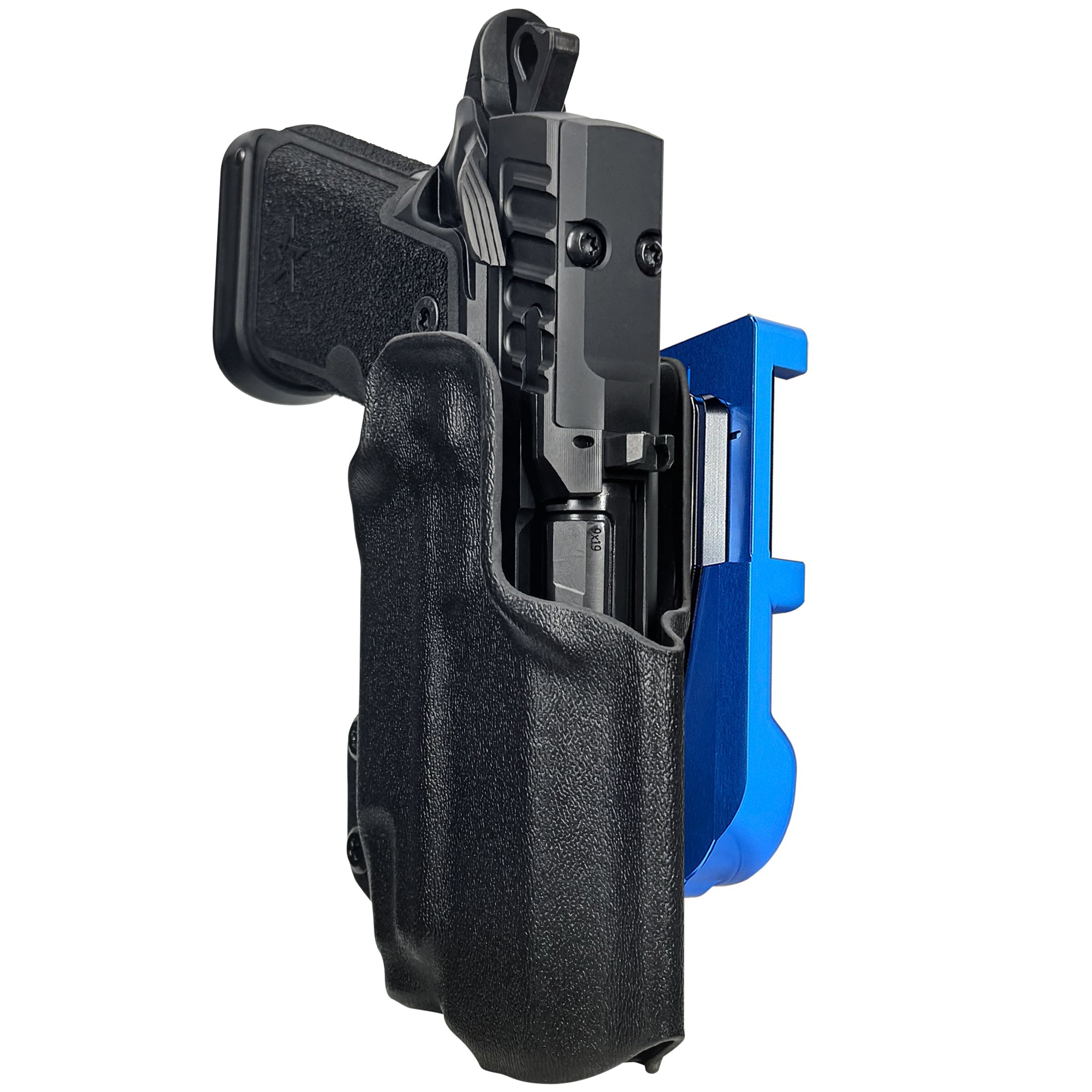 HD C4X TLR-7X IDPA Quick Mount Holster with Blue Belt Attachment, Black Holster Shell