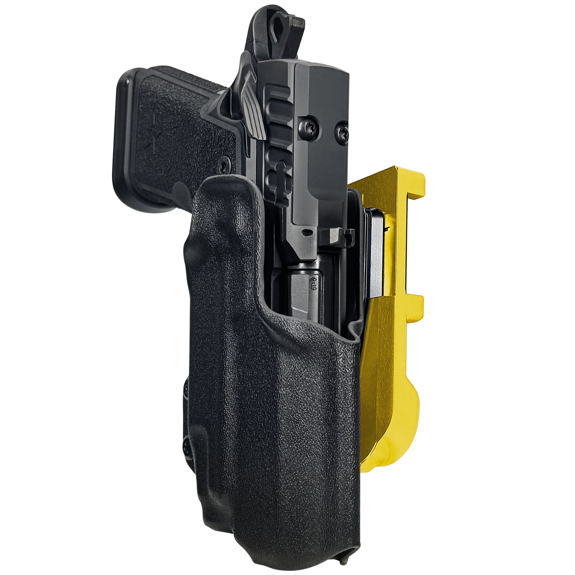 HD C4X TLR-7X IDPA Quick Mount Holster with 24K Gold Belt Attachment, Black Holster Shell