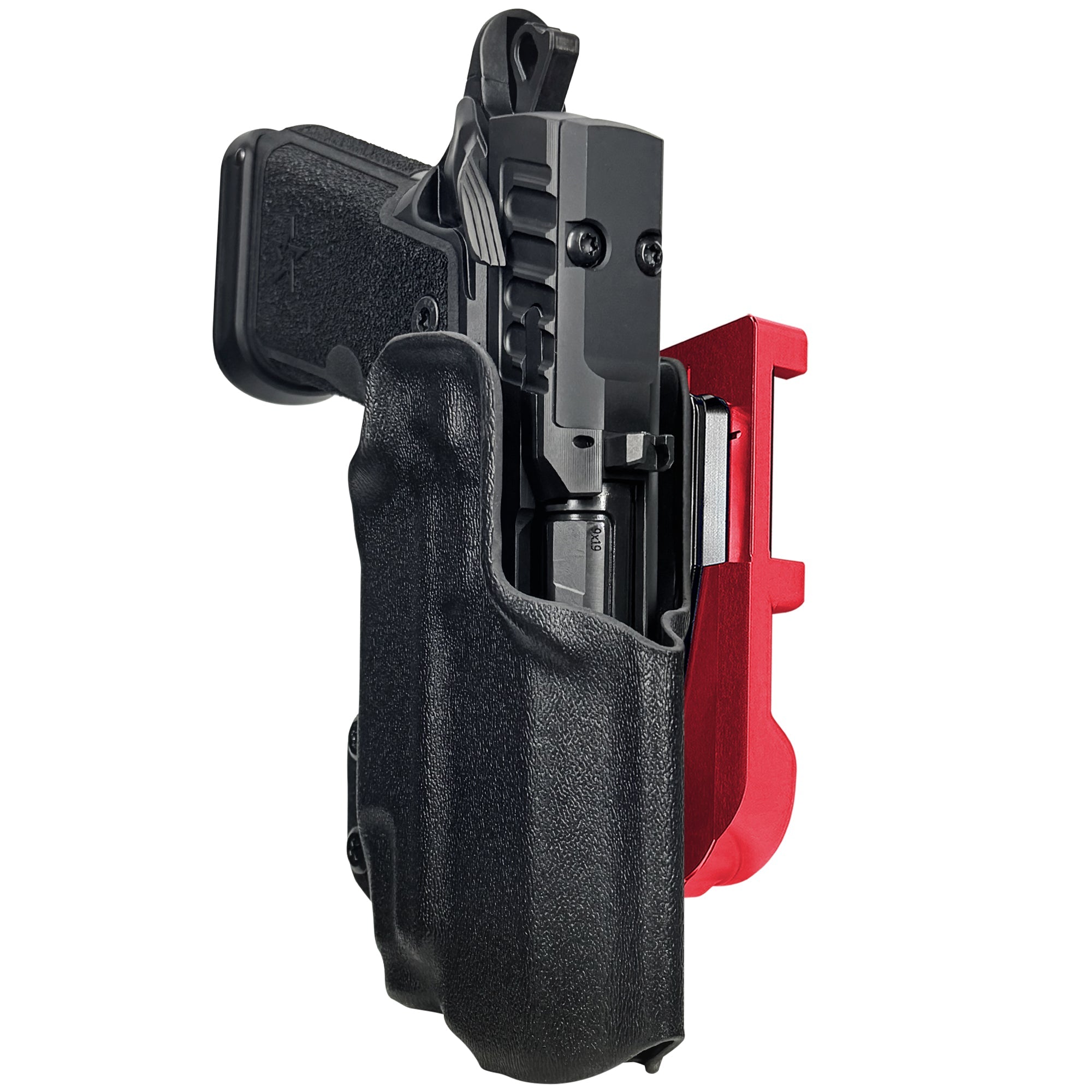 HD C4X TLR-7X IDPA Quick Mount Holster with Red Belt Attachment, Black Holster Shell