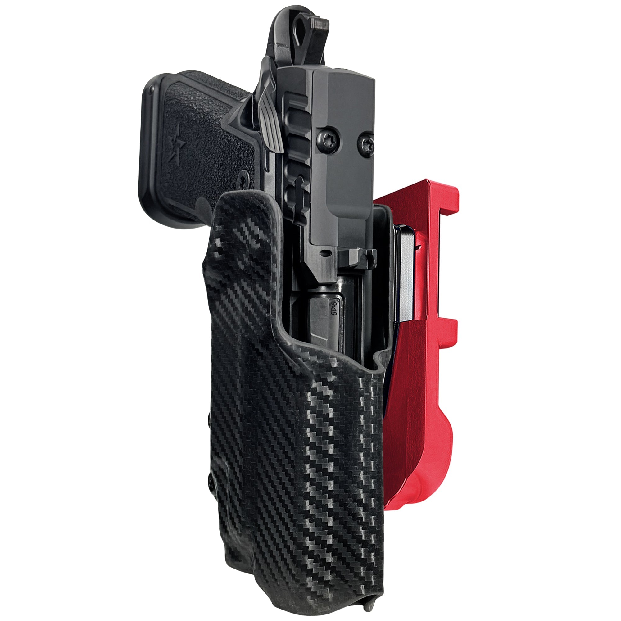 HD C4X TLR-7X IDPA Quick Mount Holster with Red Belt Attachment, Carbon Fiber Holster Shell