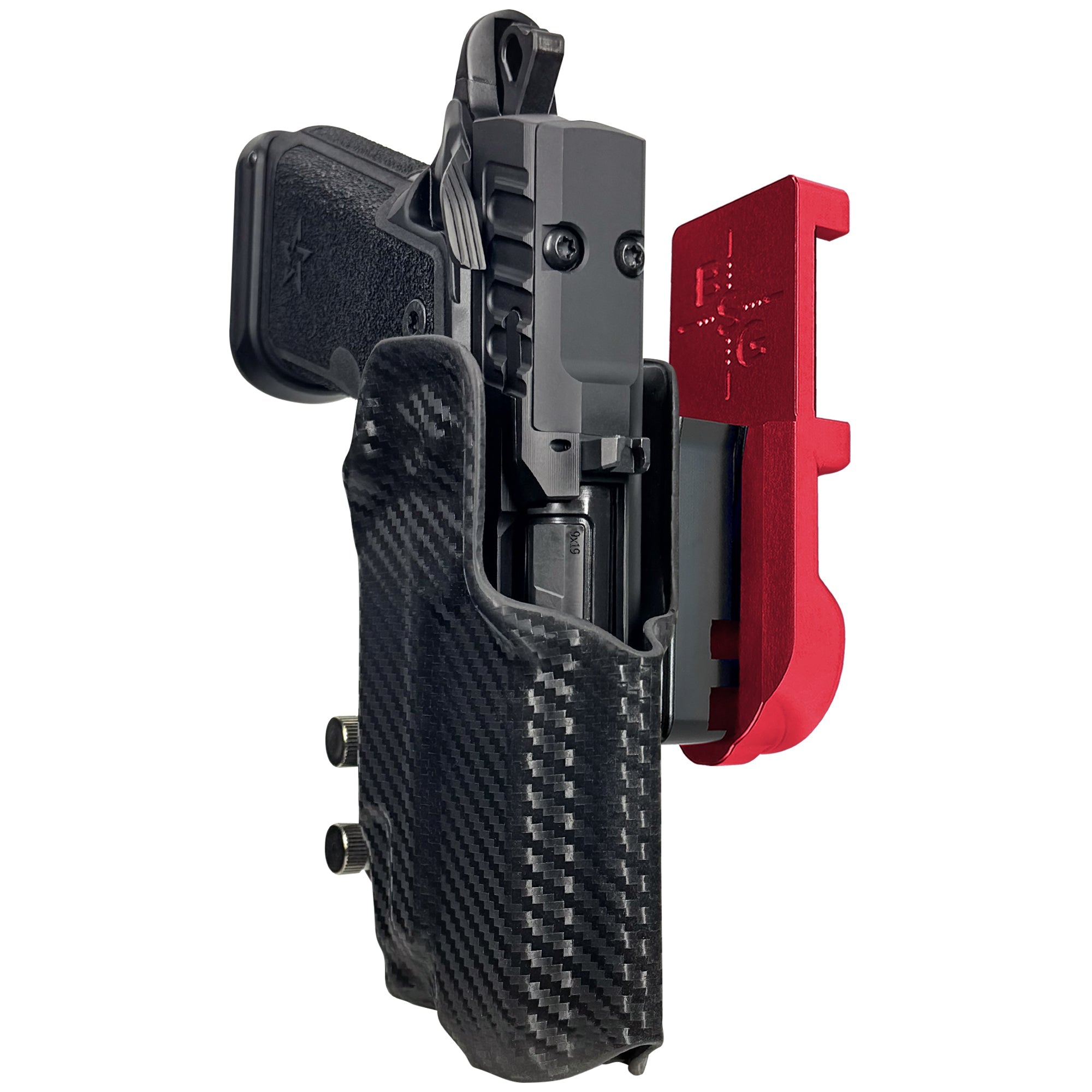 HD C4X TLR-7X IPSC/USPA Quick Mount Holster with Red Belt Attachment, Carbon Fiber Holster Shell