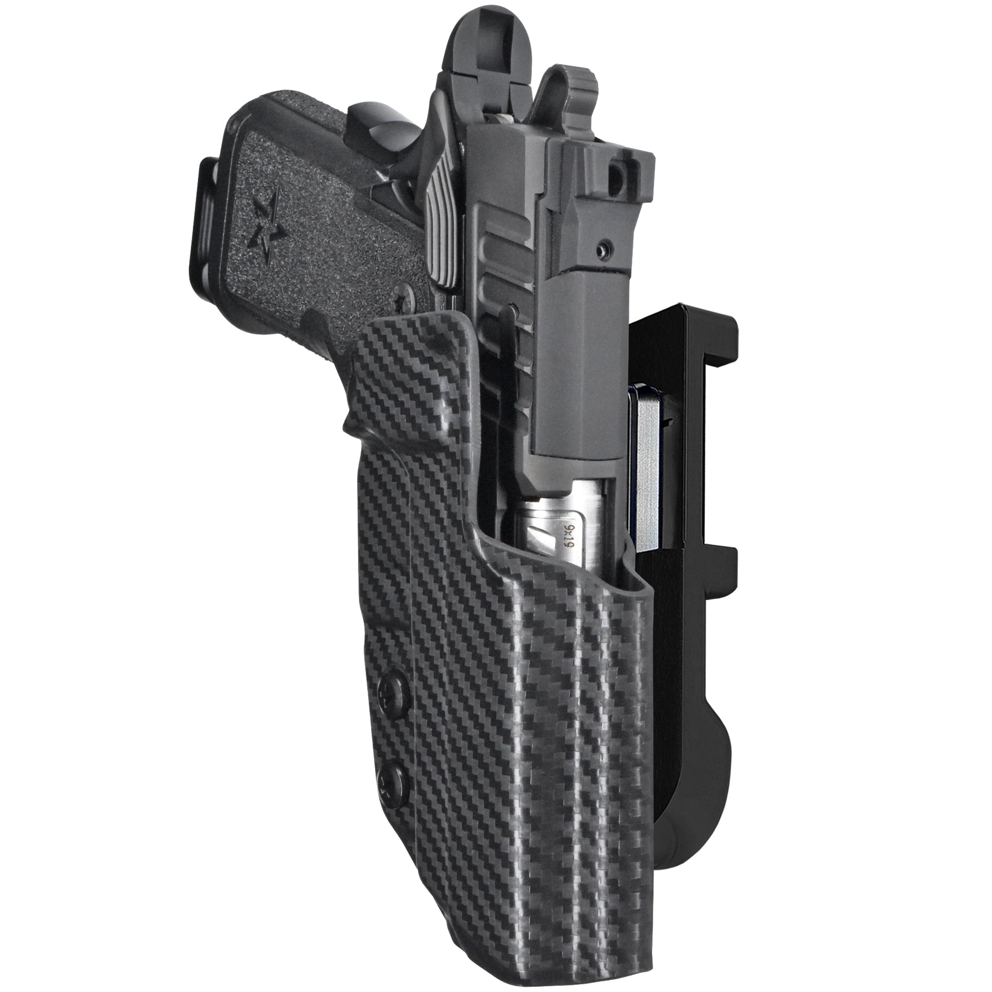Staccato CS 2023 IDPA Quick Mount Holster with Black Belt Attachment, Carbon Fiber Holster Shell