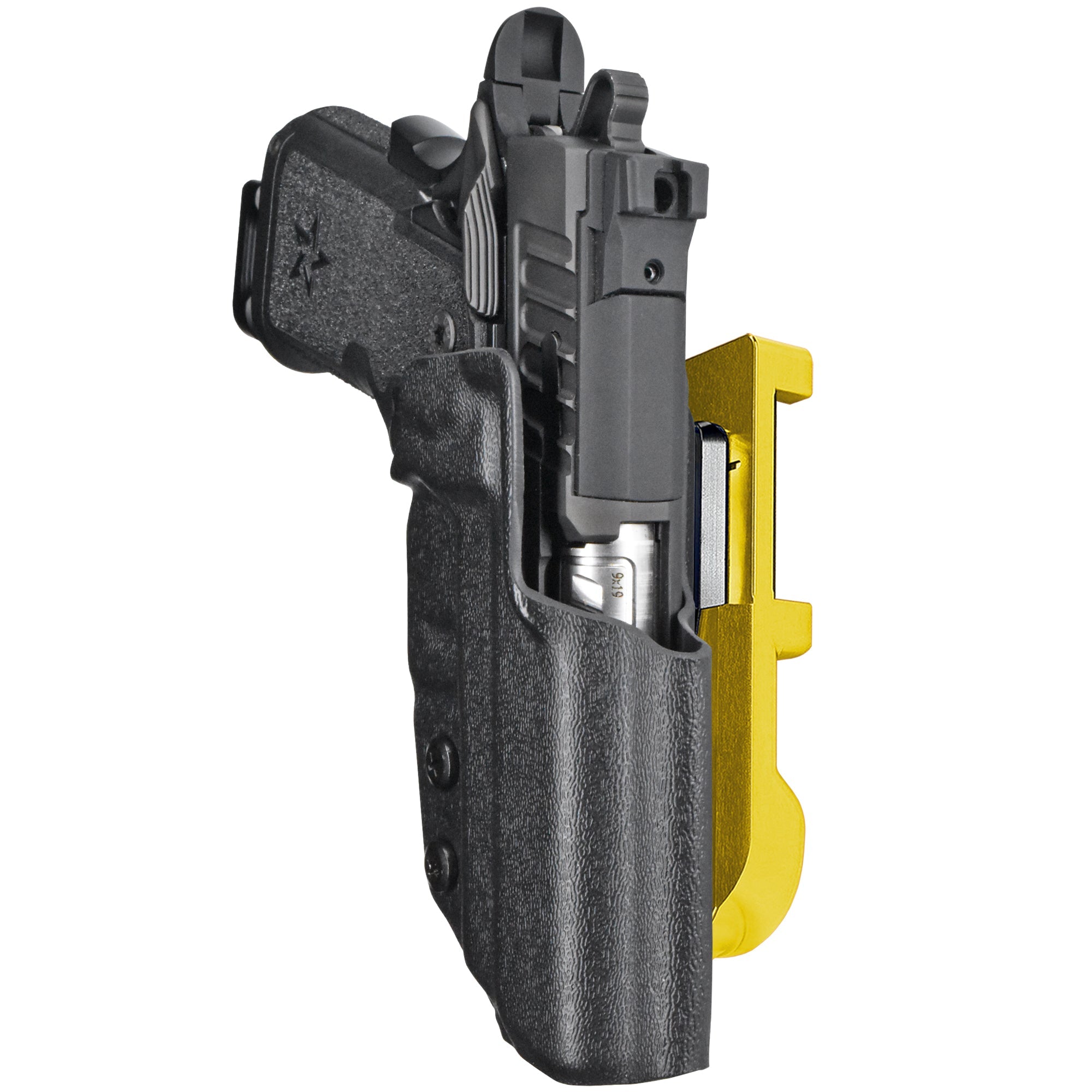Staccato CS 2023 IDPA Quick Mount Holster with 24K Gold Belt Attachment, Black Holster Shell
