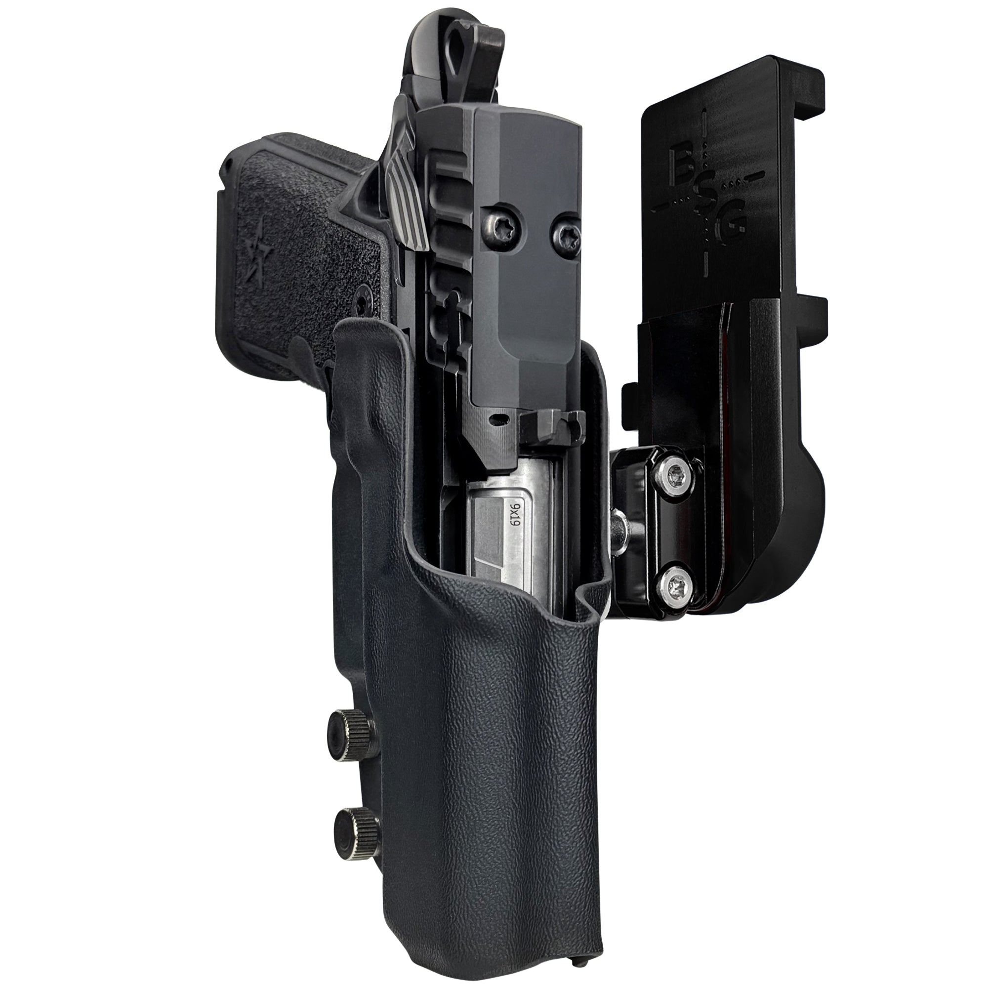 Staccato HD C3.6 IPSC/USPA Quick Mount Ball Joint Holster with Black Belt Attachment, Black Holster Shell