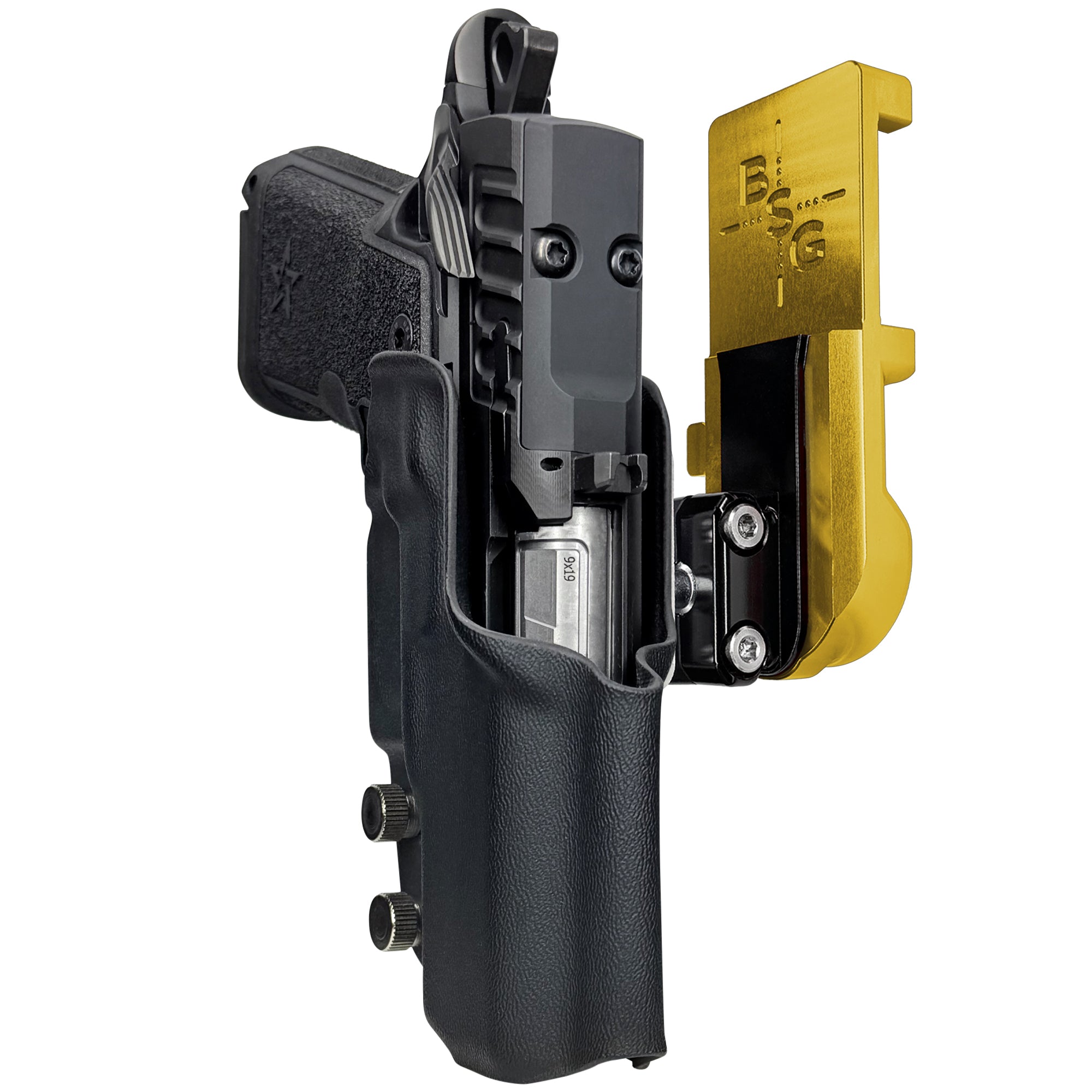 Staccato HD C3.6 IPSC/USPA Quick Mount Ball Joint Holster with 24K Gold Belt Attachment, Black Holster Shell