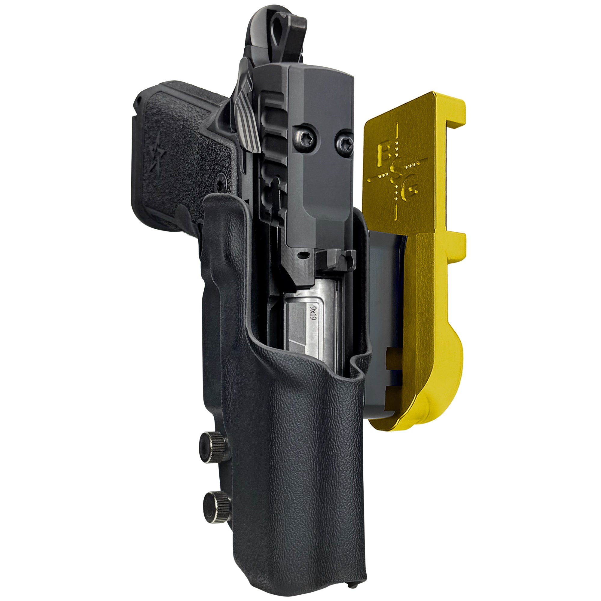 Staccato HD C3.6 IPSC/USPA Quick Mount Holster with 24K Gold Belt Attachment, Black Holster Shell