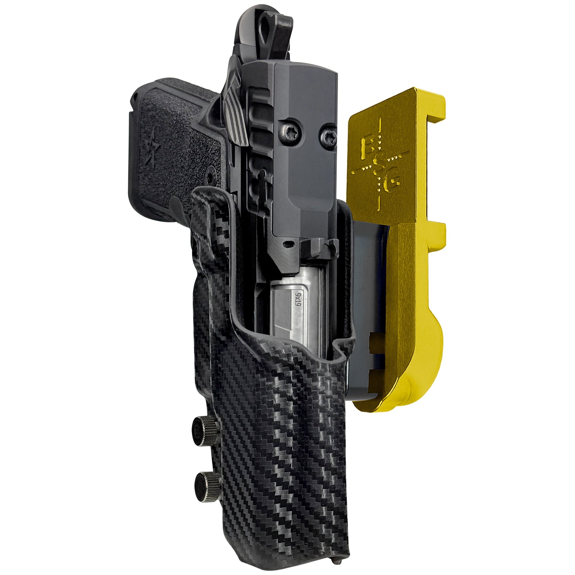 Staccato HD C3.6 IPSC/USPA Quick Mount Holster with 24K Gold Belt Attachment, Carbon Fiber Holster Shell