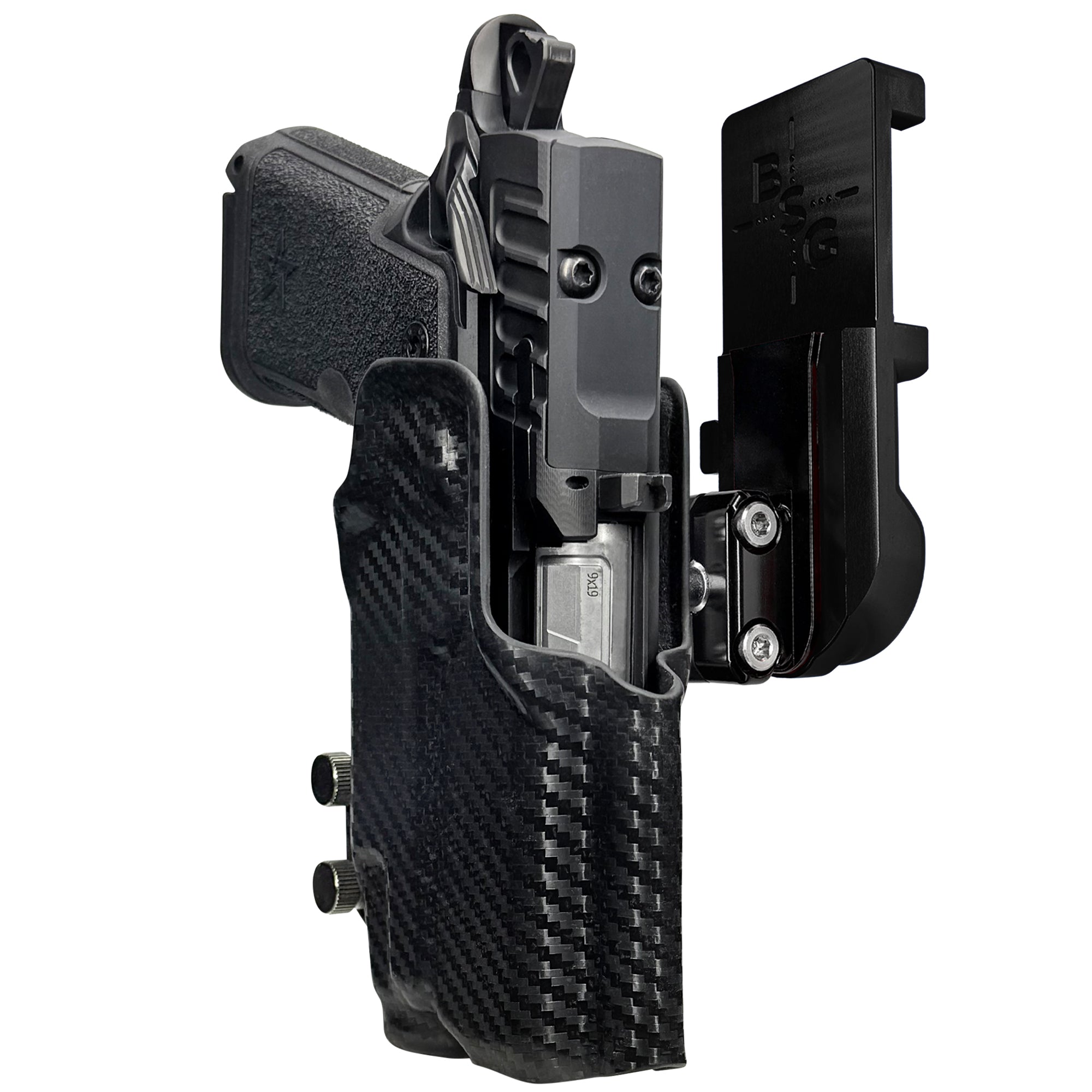Staccato HD C3.6 TLR7X IPSC/USPA Quick Mount Ball Joint Holster with Black Belt Attachment, Carbon Fiber Holster Shell