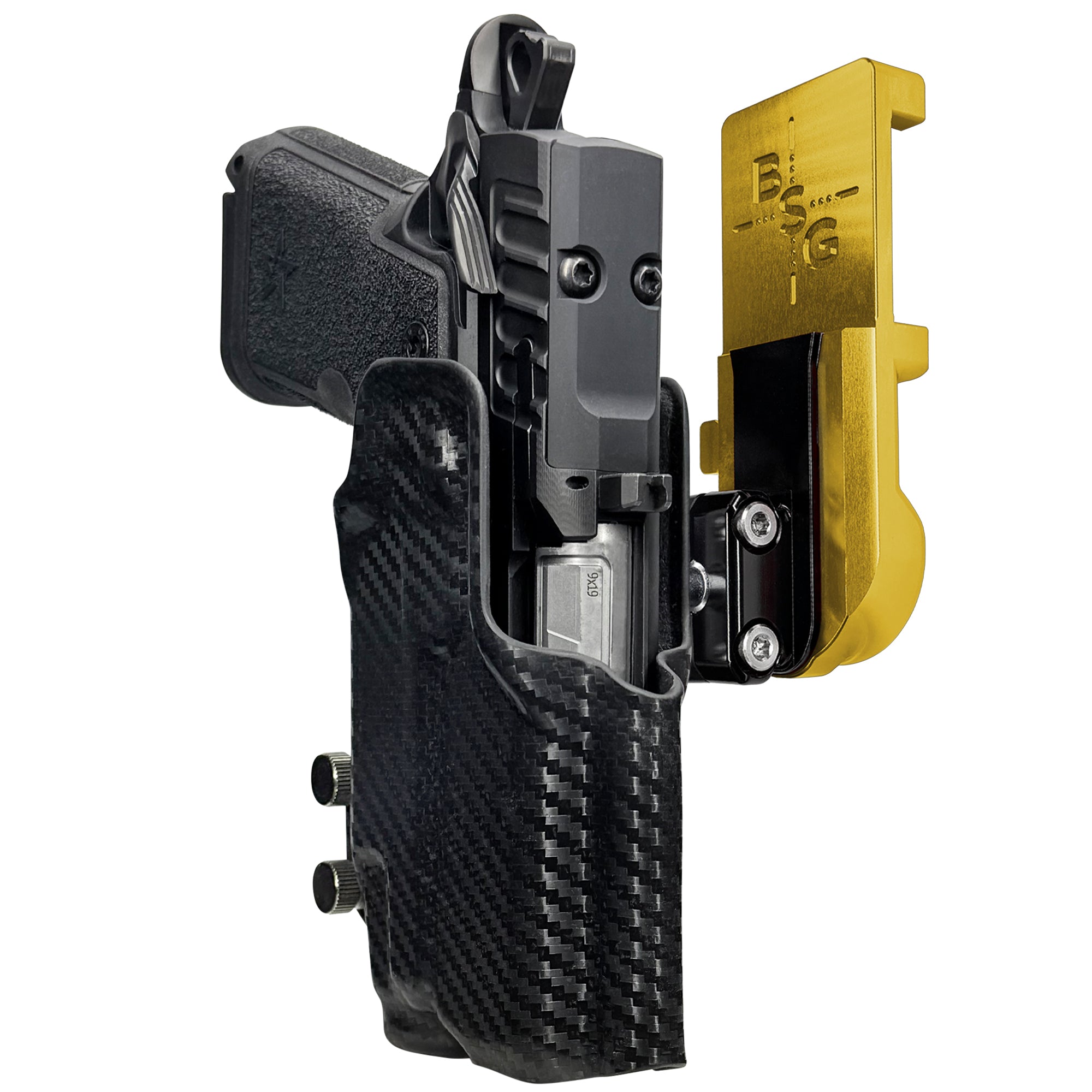 Staccato HD C3.6 TLR7X IPSC/USPA Quick Mount Ball Joint Holster with 24K Gold Belt Attachment, Carbon Fiber Holster Shell