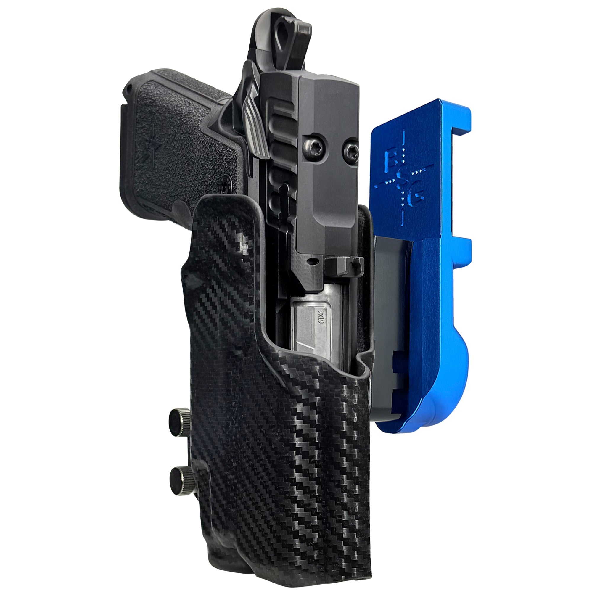 Staccato HD C3.6 TLR7X IPSC/USPA Quick Mount Holster with Blue Belt Attachment, Carbon Fiber Holster Shell