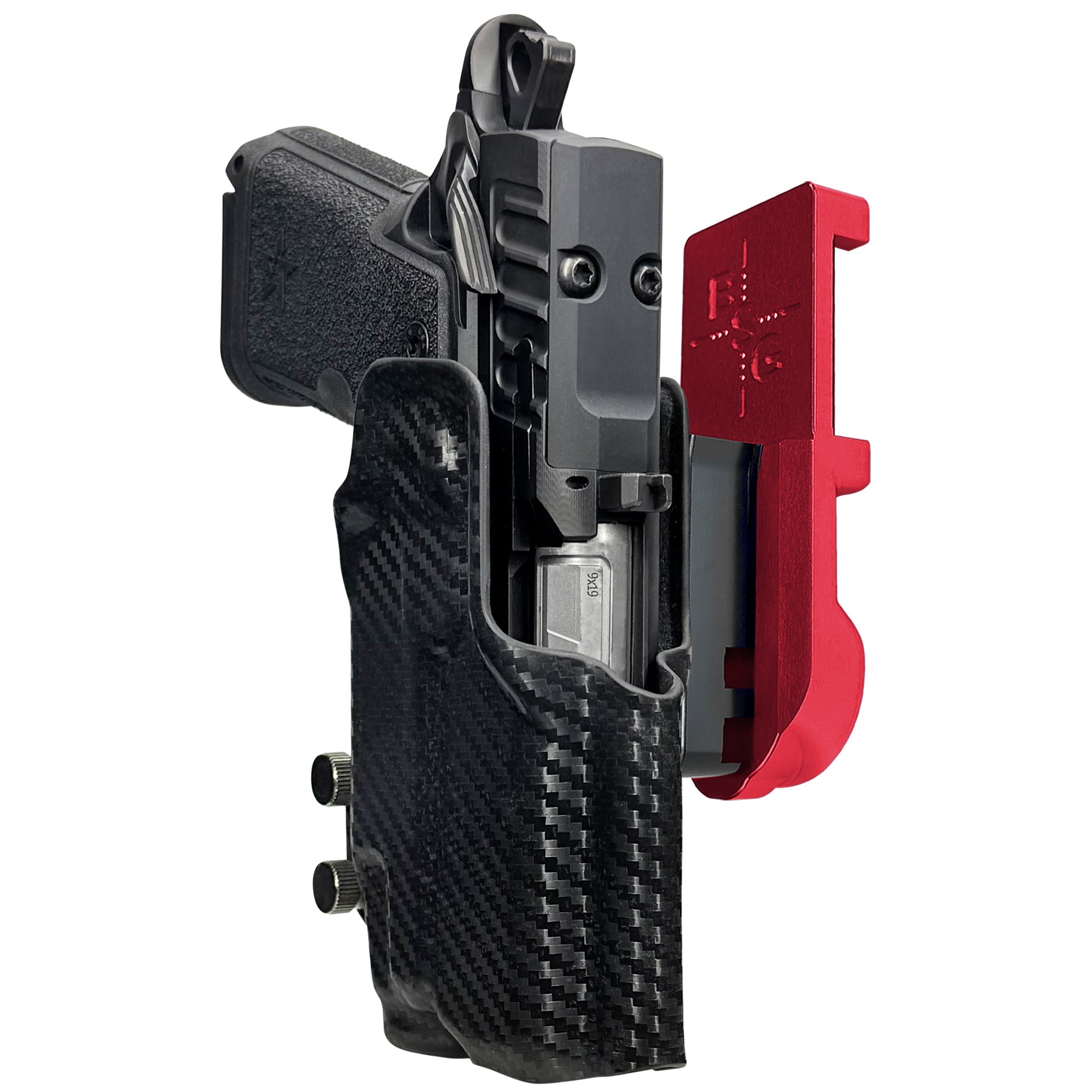Staccato HD C3.6 TLR7X IPSC/USPA Quick Mount Holster with Red Belt Attachment, Carbon Fiber Holster Shell