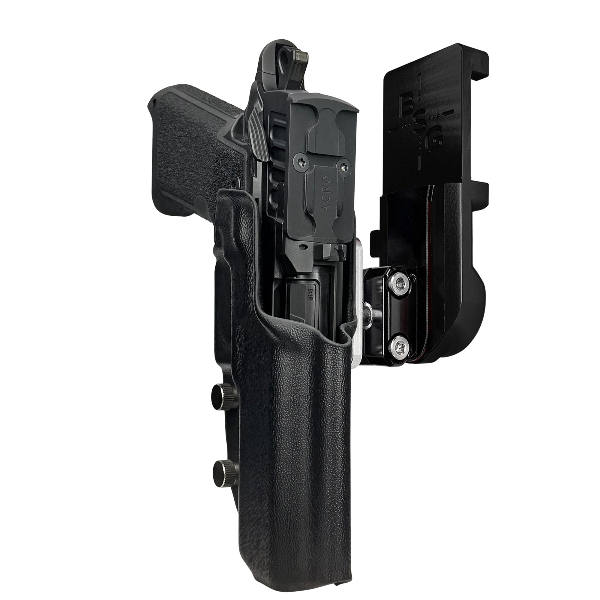 Staccato HD P4.5 IPSC/USPA Quick Mount Ball Joint Holster with Black Belt Attachment, Black Holster Shell