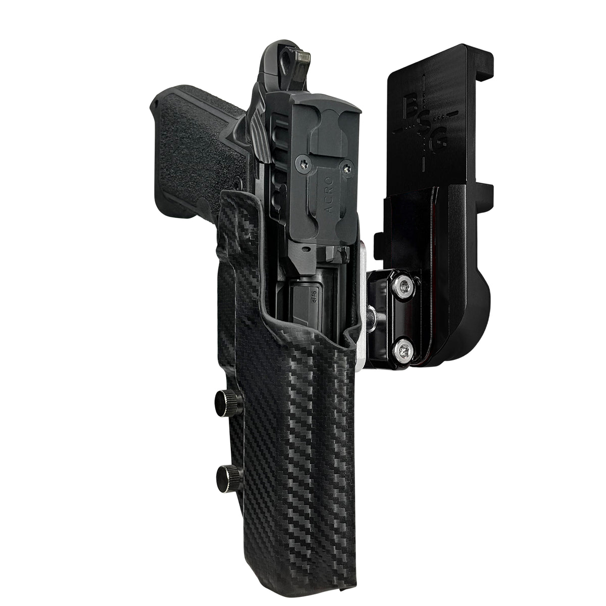 Staccato HD P4.5 IPSC/USPA Quick Mount Ball Joint Holster with Black Belt Attachment, Carbon Fiber Holster Shell