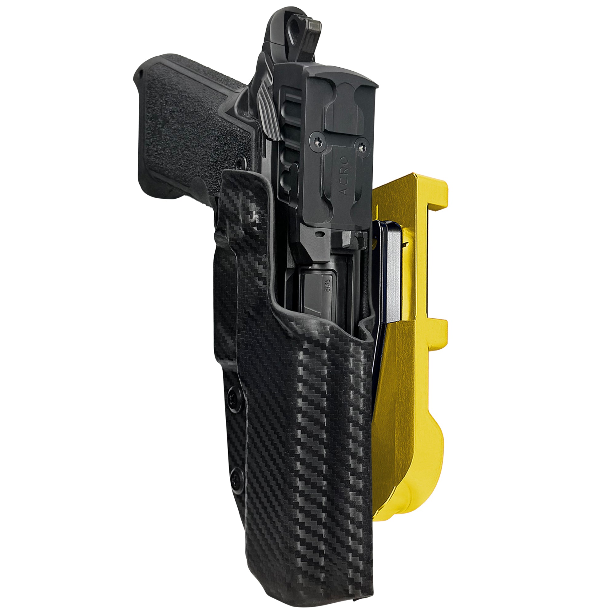 Staccato HD P4.5 IDPA Quick Mount Holster with 24K Gold Belt Attachment, Carbon Fiber Holster Shell